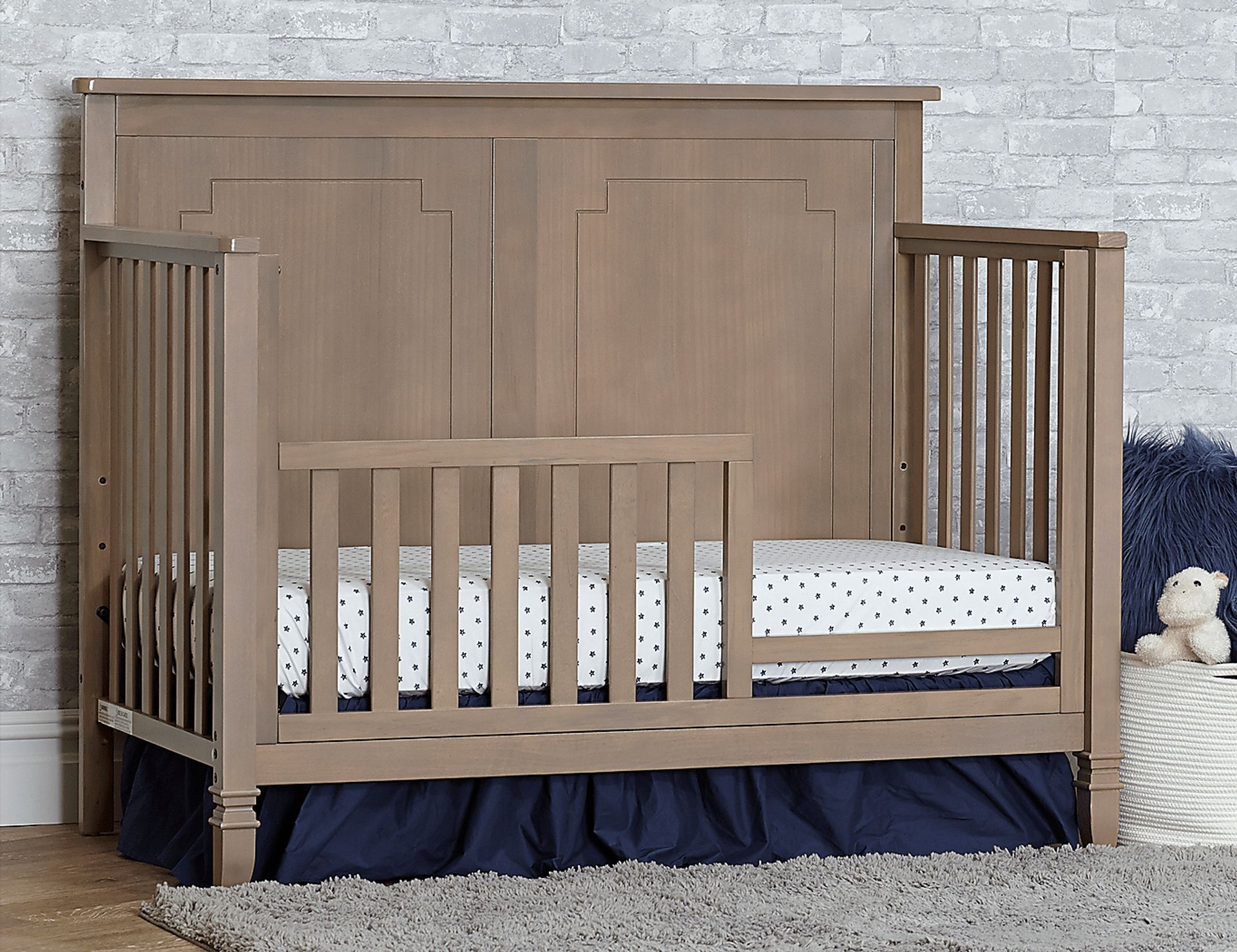 Atley Gray Convertible Crib with Toddler Rail - Image 9