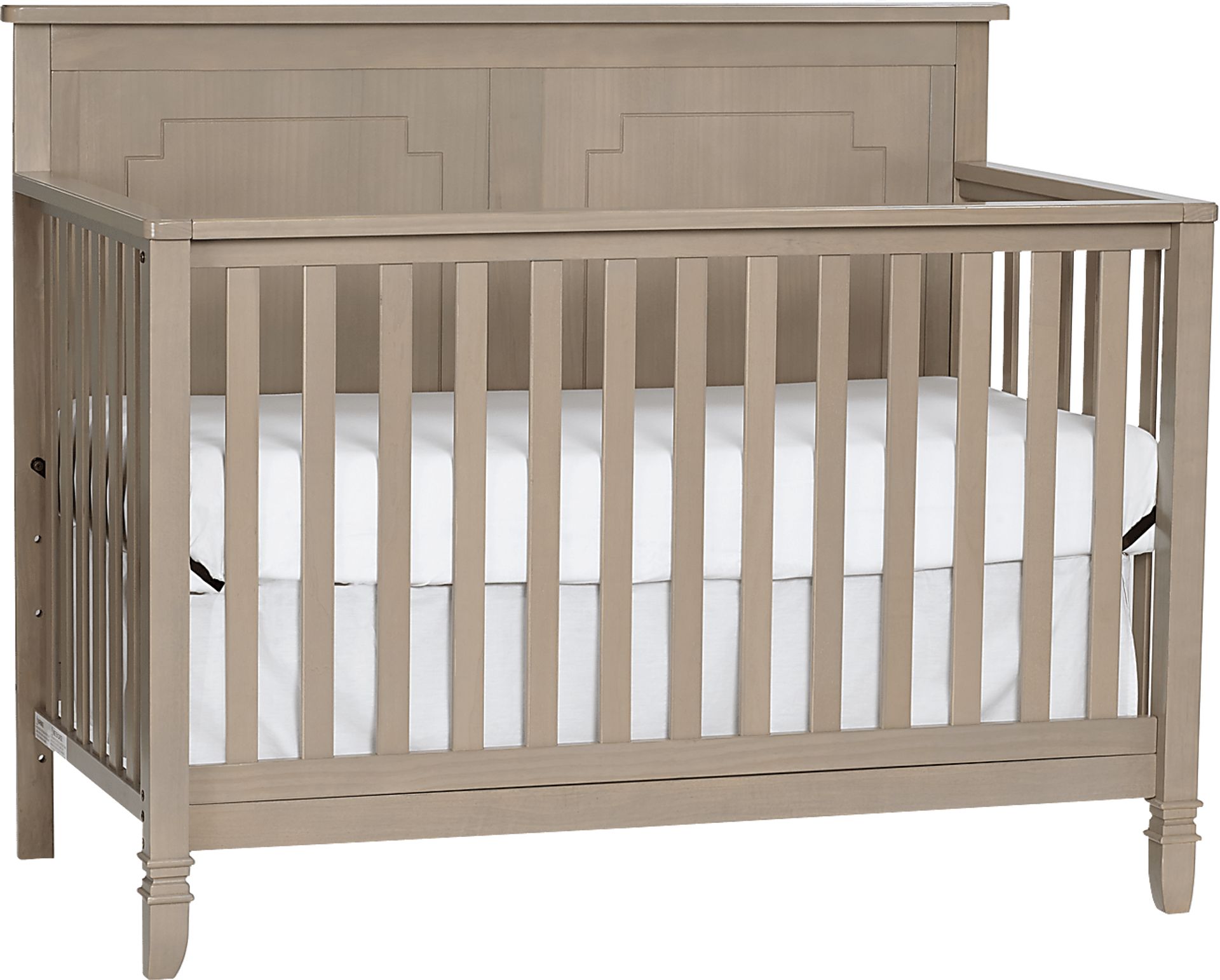 Atley Gray Convertible Crib with Toddler Rail - Image 1