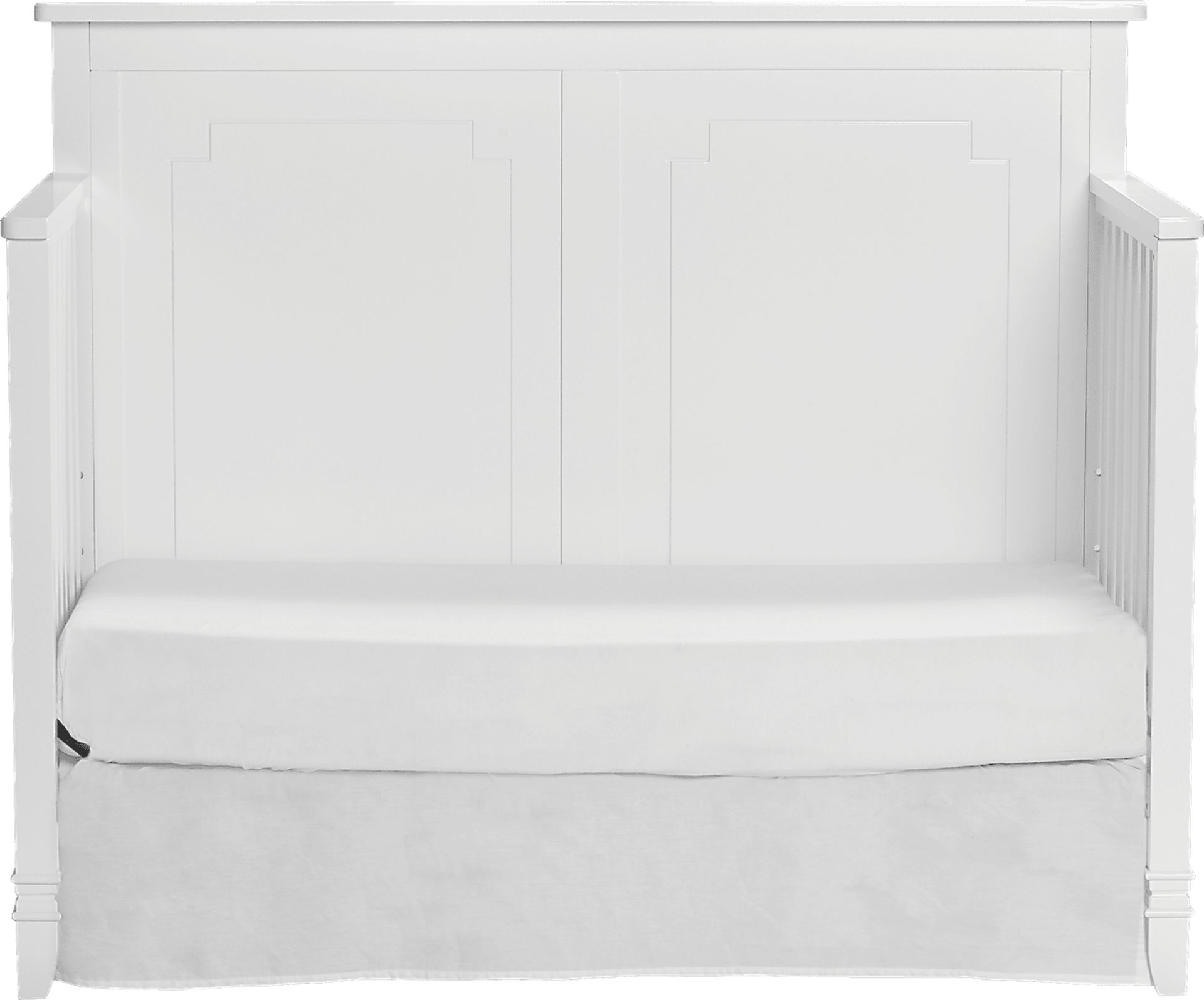 Atley White Convertible Crib with Toddler Rail - Image 4