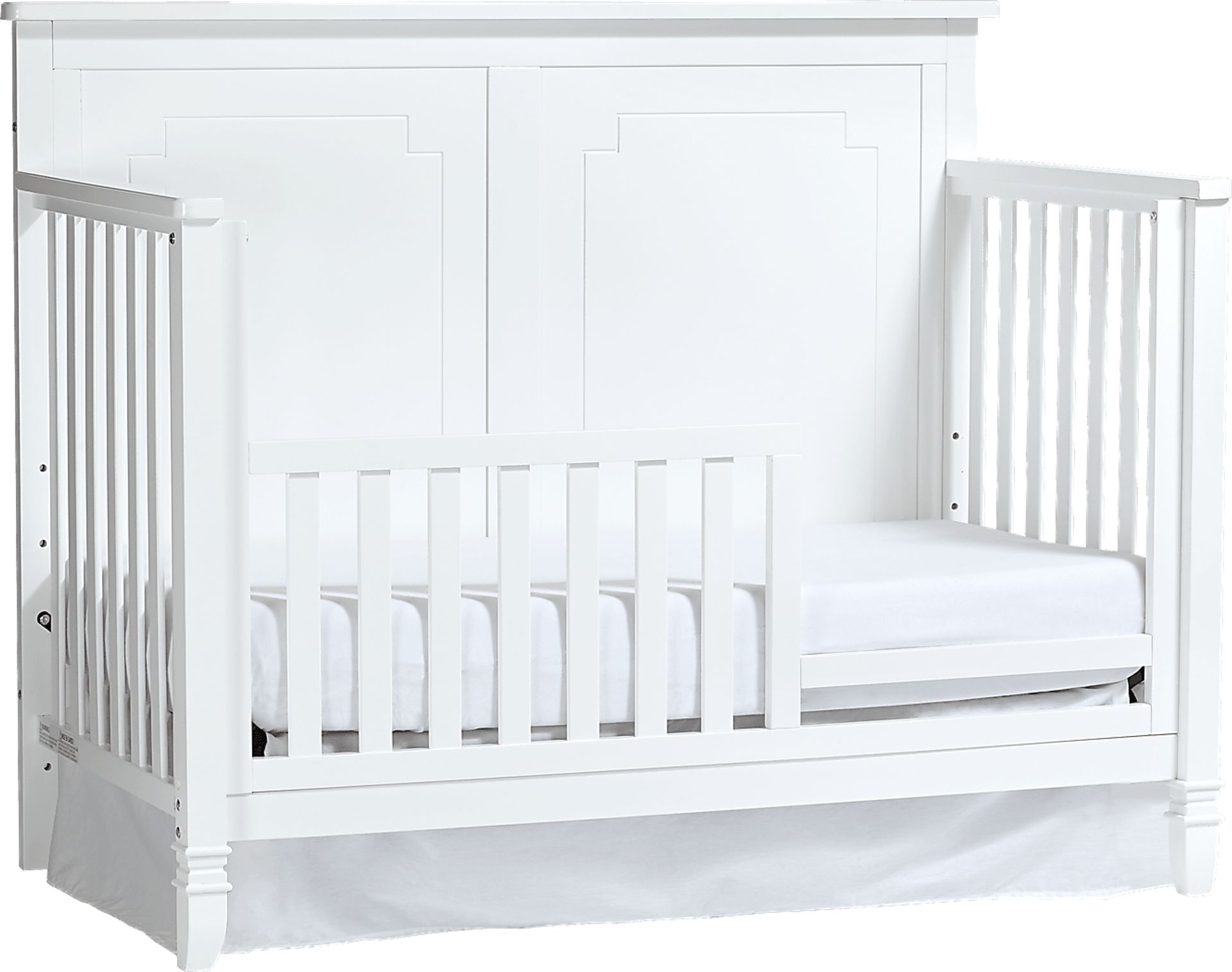 Atley White Convertible Crib with Toddler Rail - Image 7