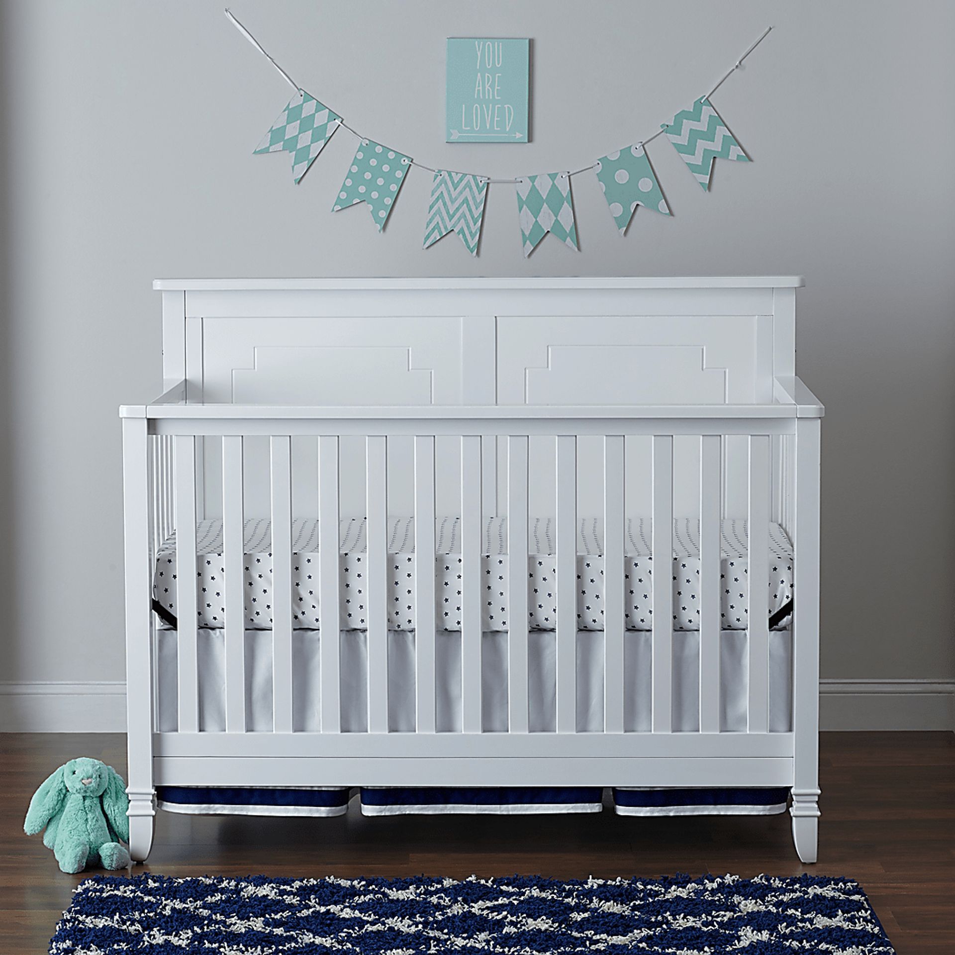 Atley White Convertible Crib with Toddler Rail - Image 8