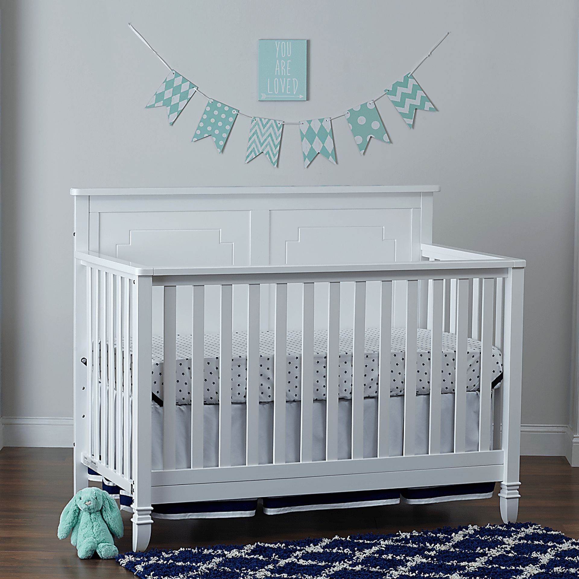 Atley White Convertible Crib with Toddler Rail - Image 9