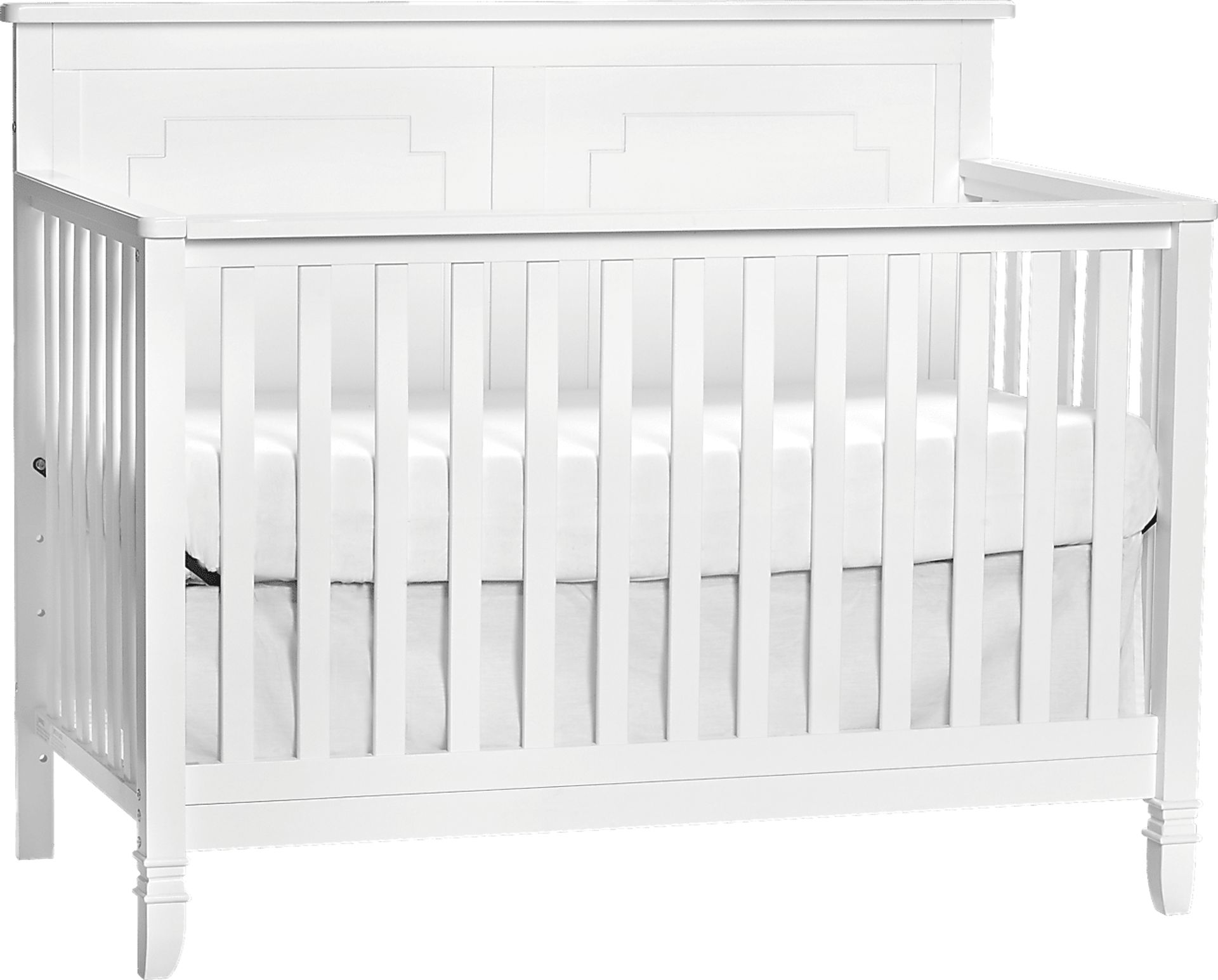 Atley White Convertible Crib with Toddler Rail - Image 1