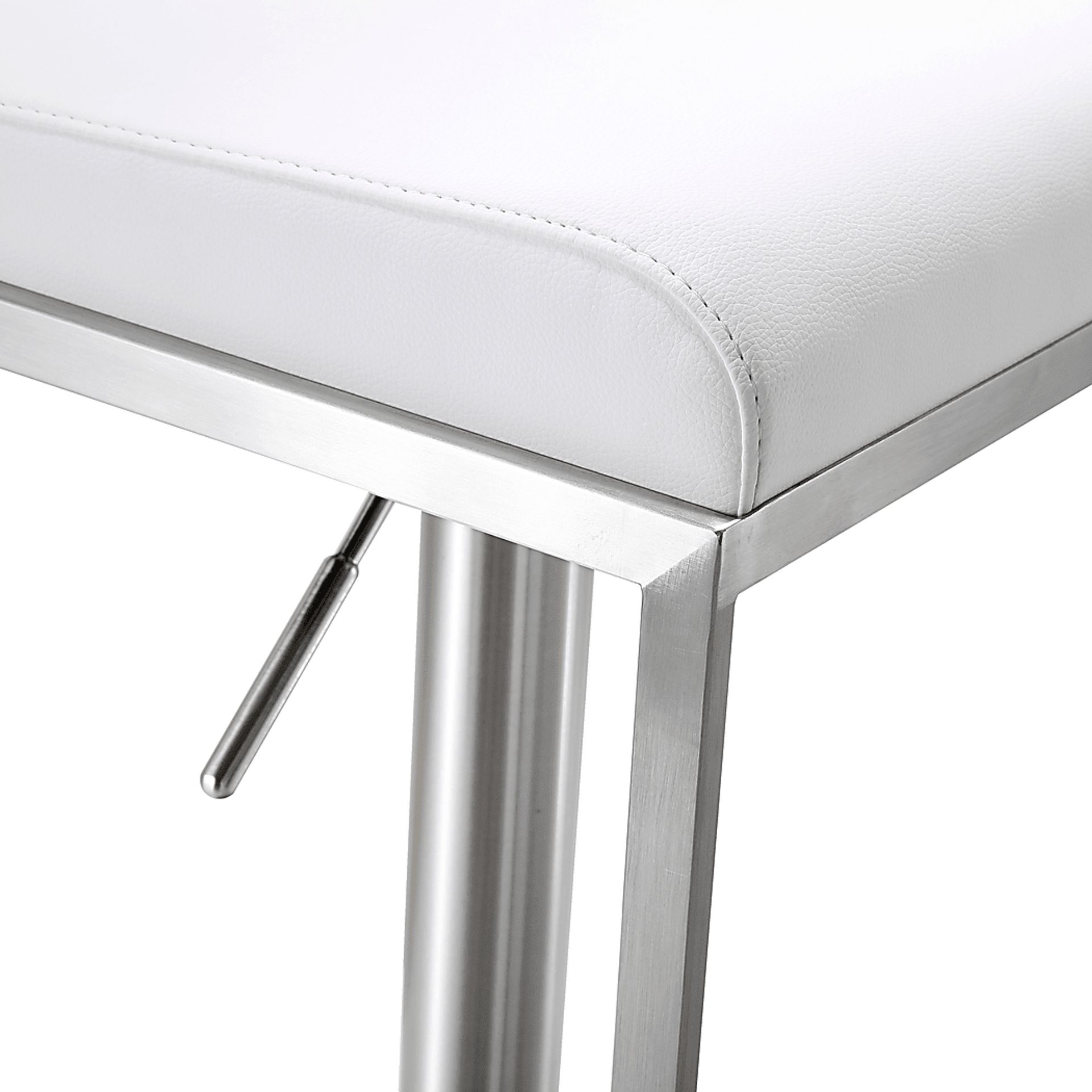 Atrani White Adjustable Swivel Barstool - Image 2