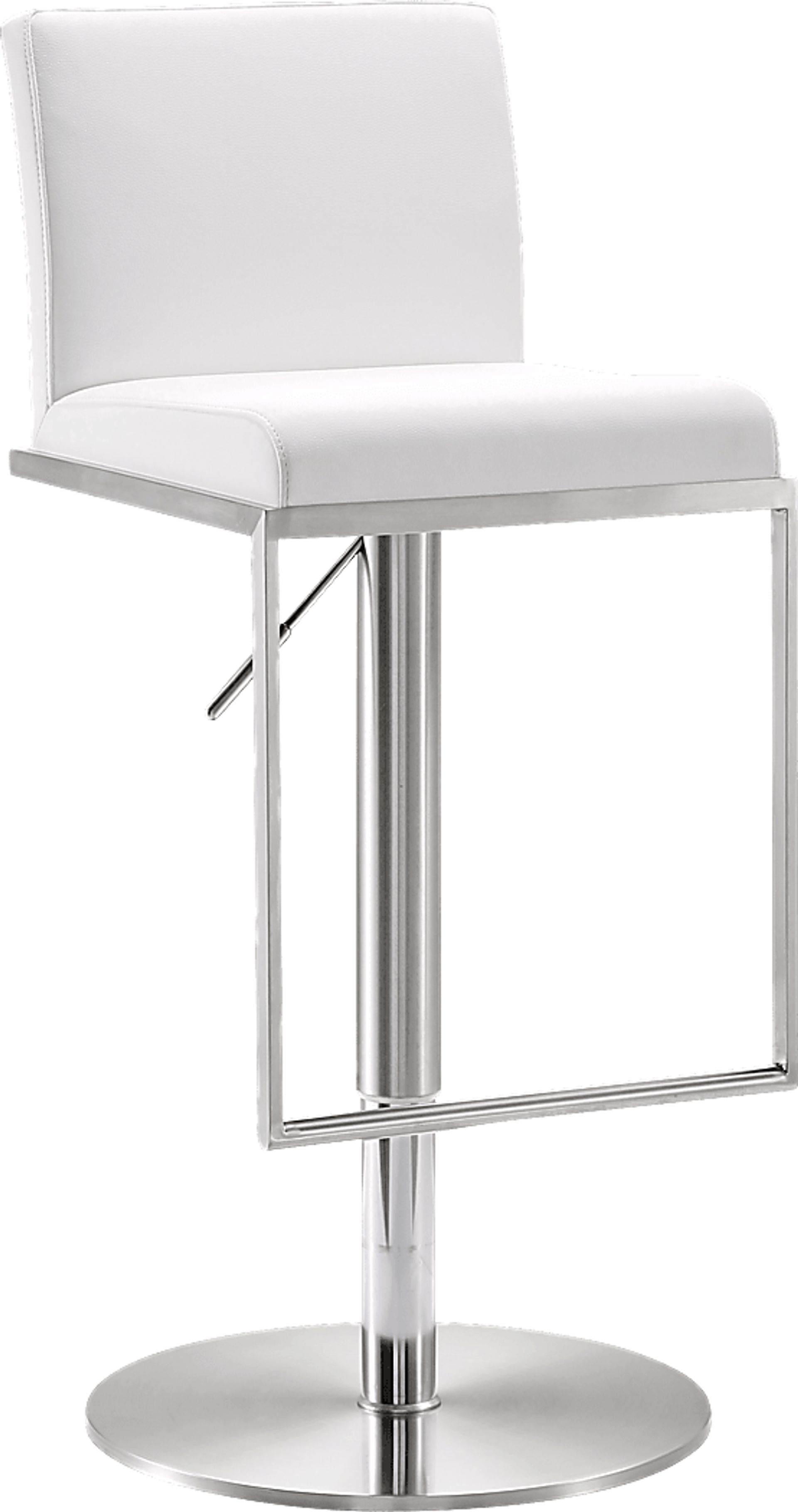 Atrani White Adjustable Swivel Barstool - Image 1
