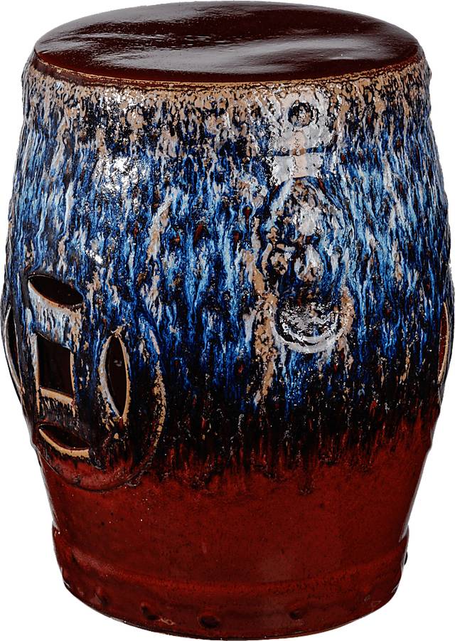 Attenbury Blue Indoor/Outdoor Stool - Thumbnail - Image 1