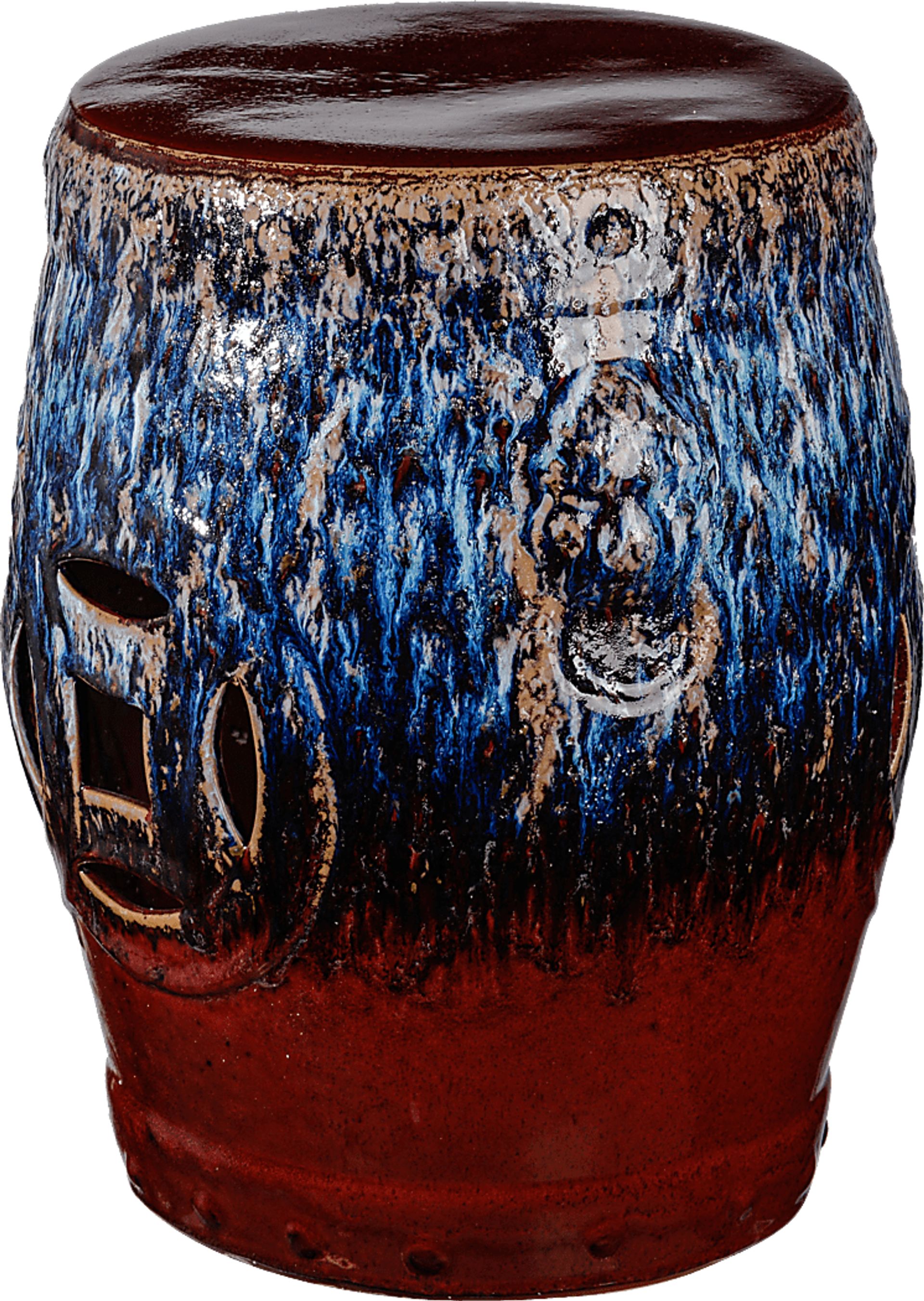Attenbury Blue Indoor/Outdoor Stool - Image 1