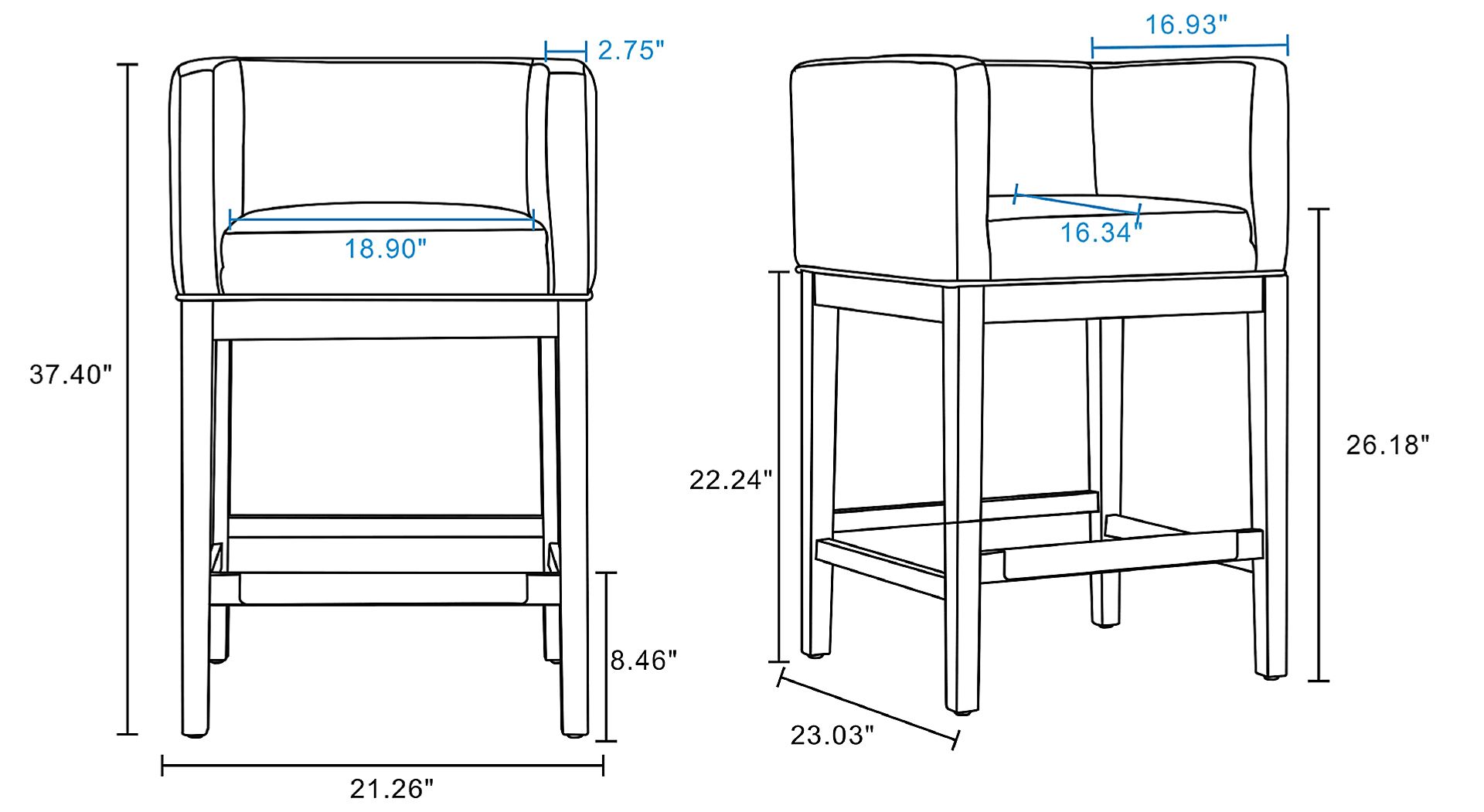 Atterbrock Gray Counter Height Stool - Image 3