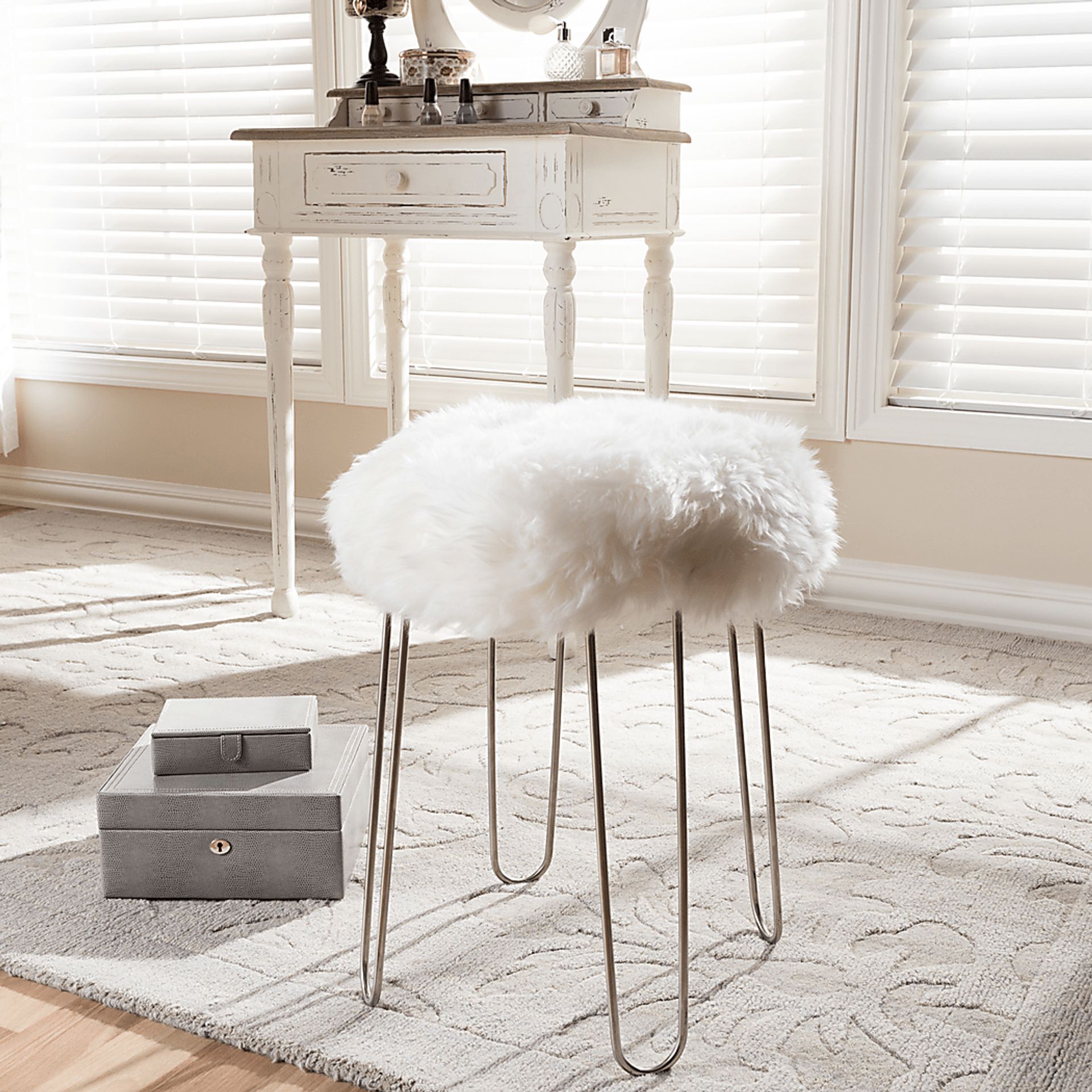 Attleboro White Ottoman - Image 2