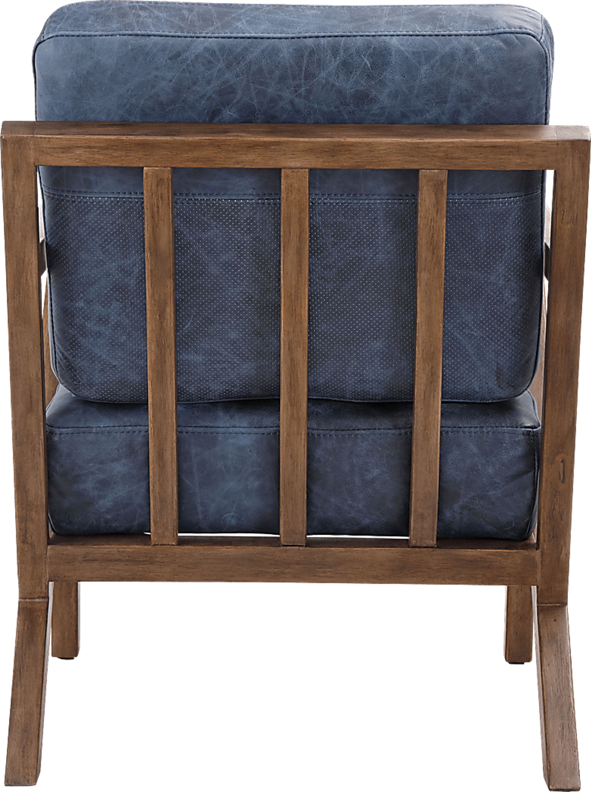 Atwell Blue Leather Accent Chair - Image 3