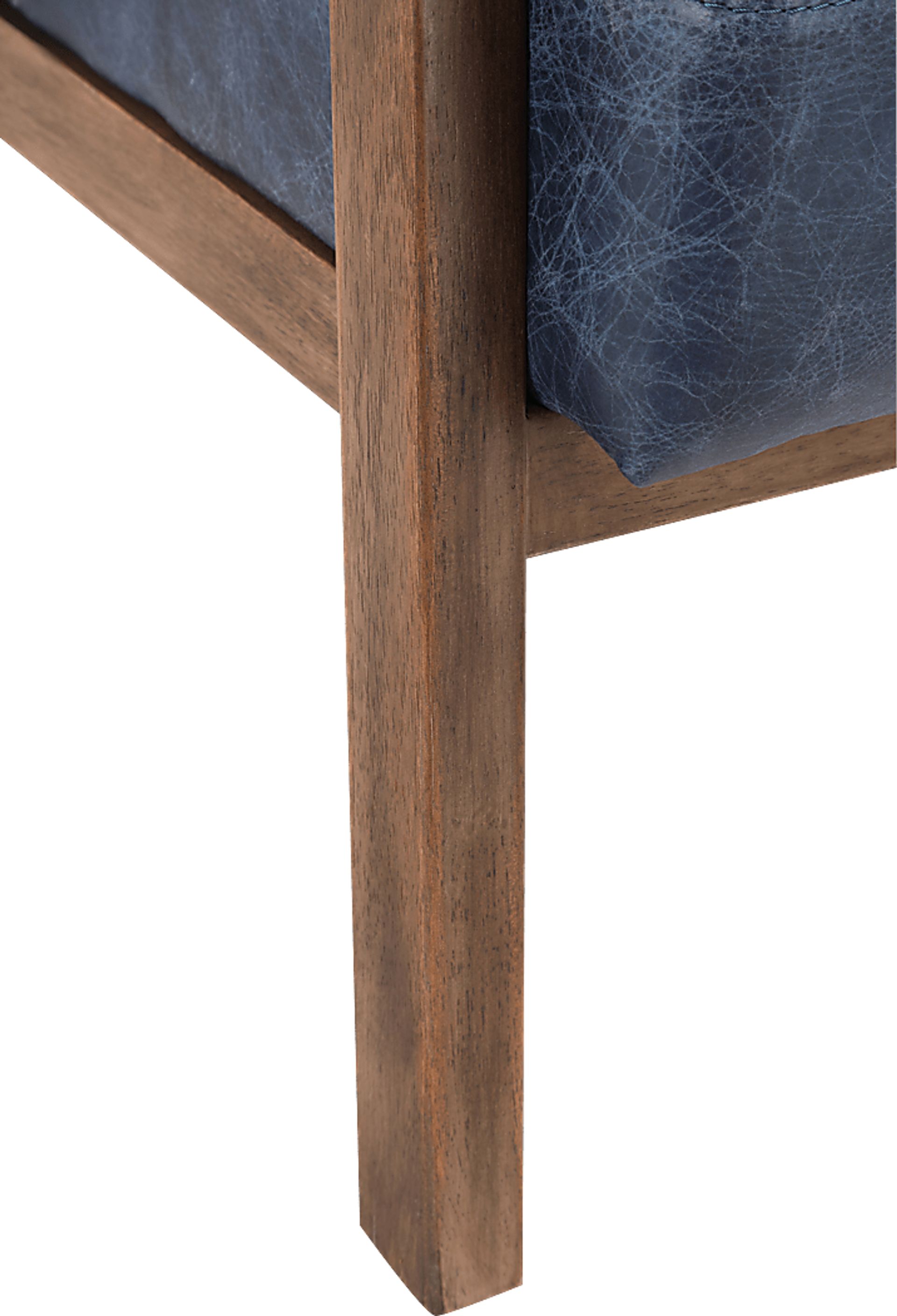 Atwell Blue Leather Accent Chair - Image 4