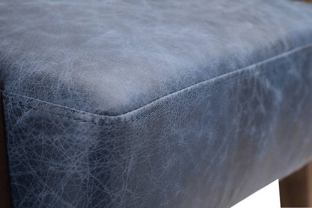 Atwell Blue Leather Accent Chair - Thumbnail - Image 6