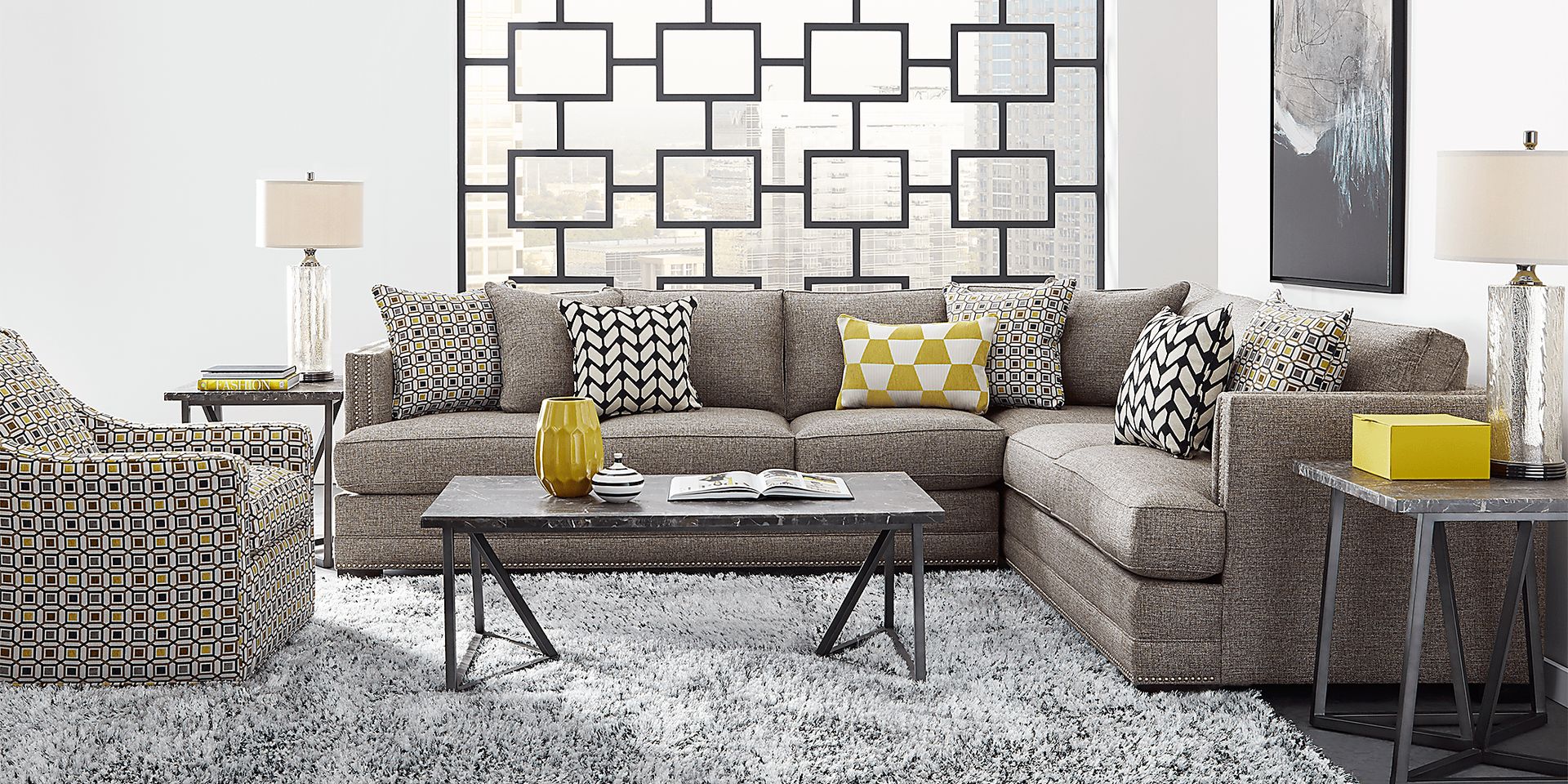 Atwood Park Gray 6 Pc Sectional Living Room - Image 1