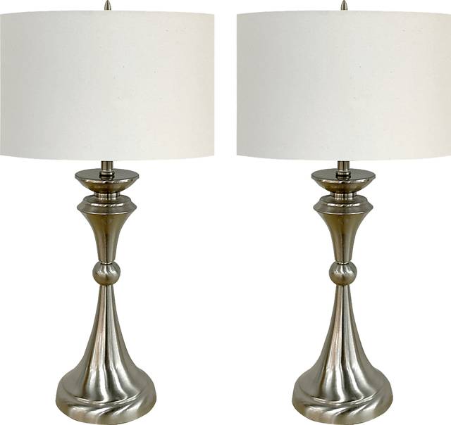 Au Courant Silver Table Lamps, Set of 2 - Thumbnail - Image 1