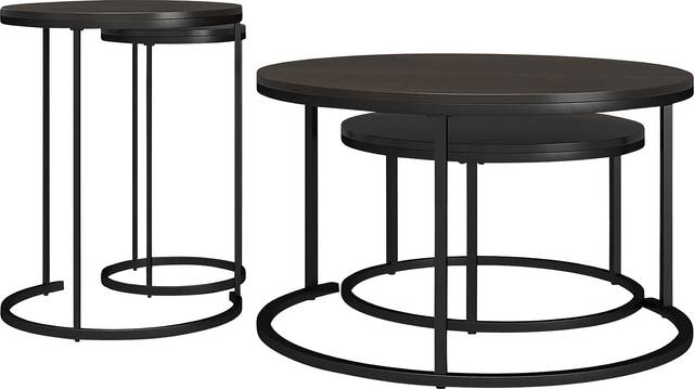 Auberon Espresso Nesting Cocktail and End Table, Set of 4 - Thumbnail - Image 4