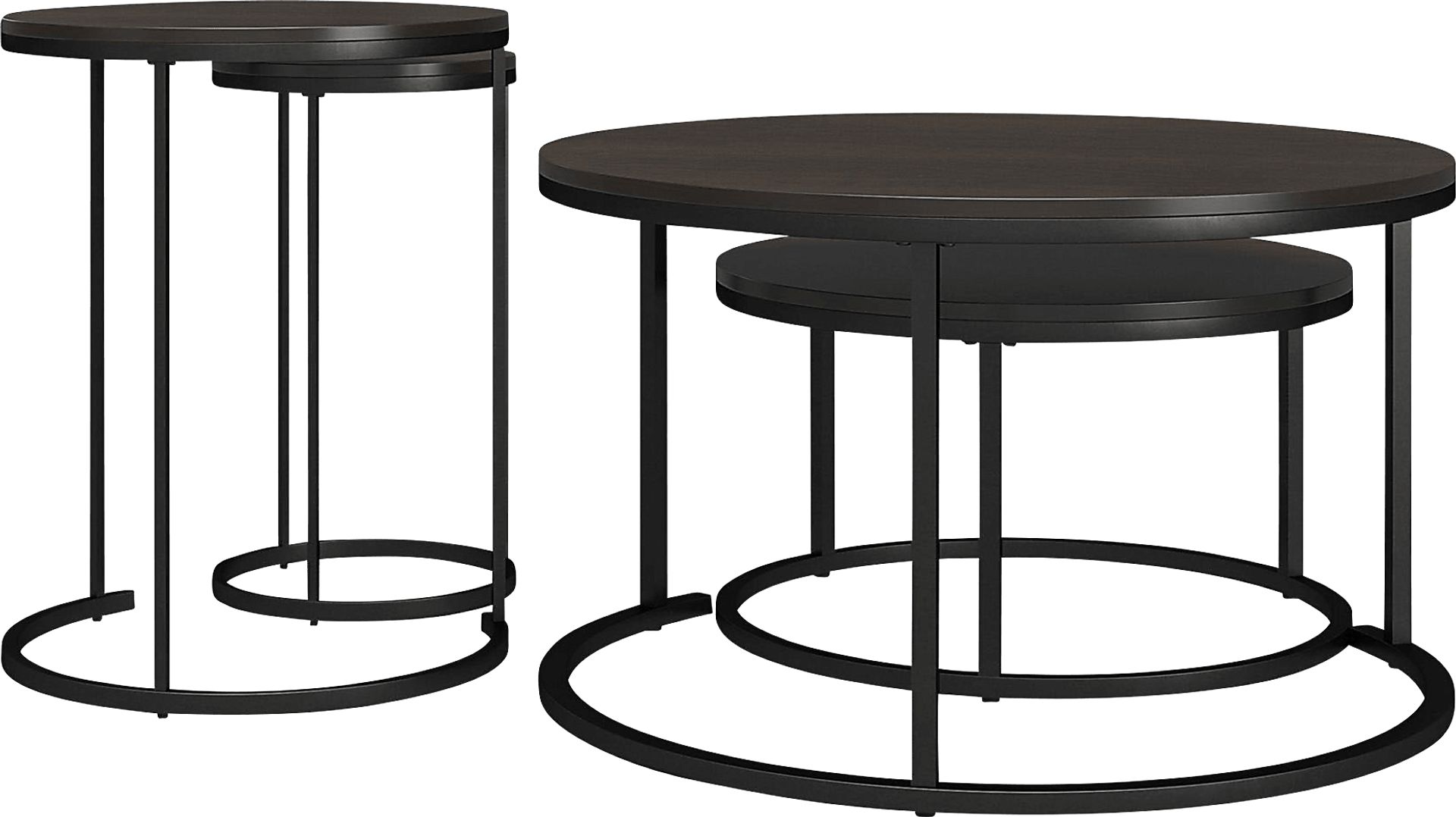 Auberon Espresso Nesting Cocktail and End Table, Set of 4 - Image 4