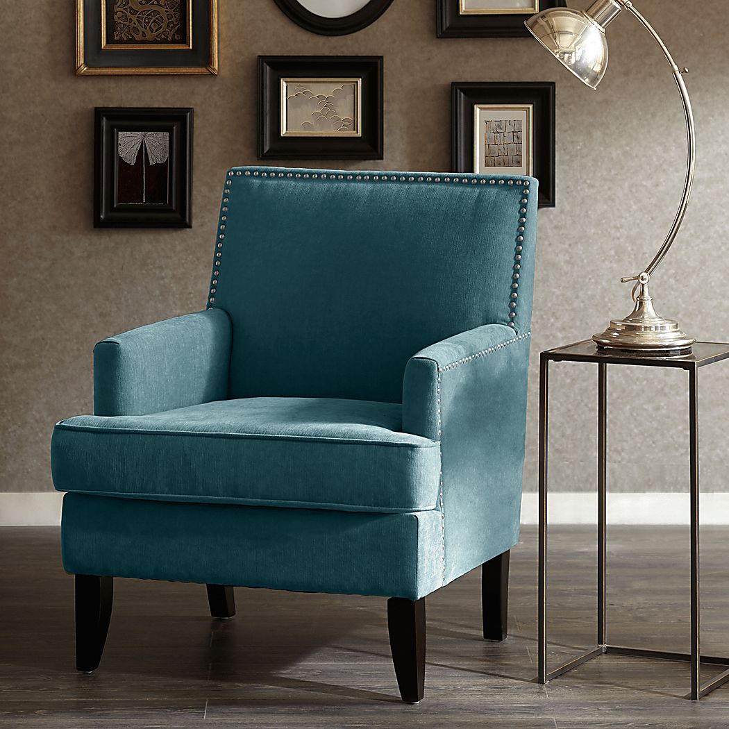 Aubinwood Blue Polyester Fabric Accent Chair | Rooms To Go