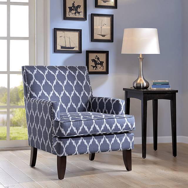 Aubinwood Blue Pattern Accent Chair - Thumbnail - Image 2
