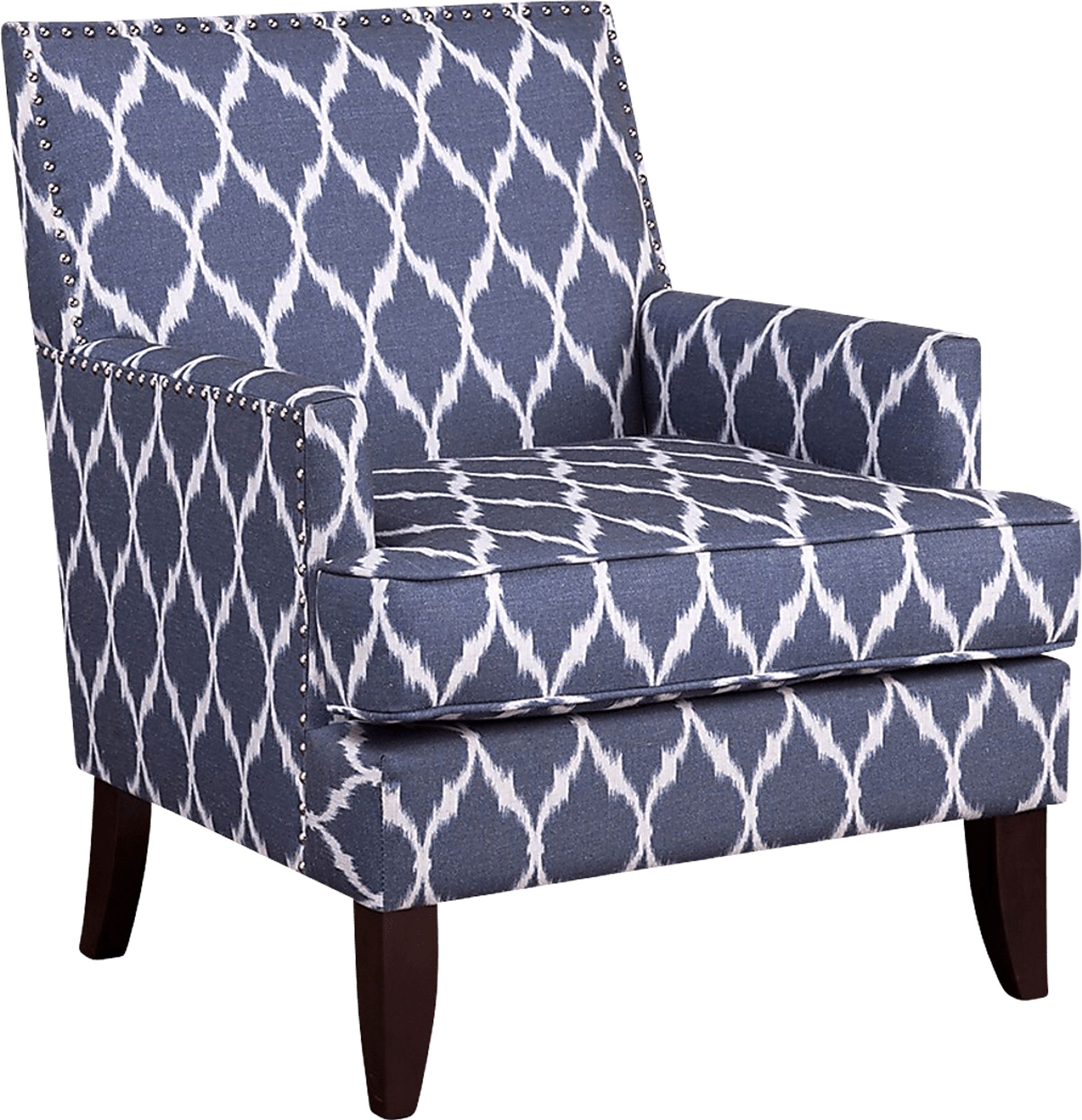 Aubinwood Blue Pattern Accent Chair - Image 1