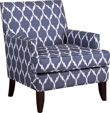 Aubinwood Blue Pattern Accent Chair