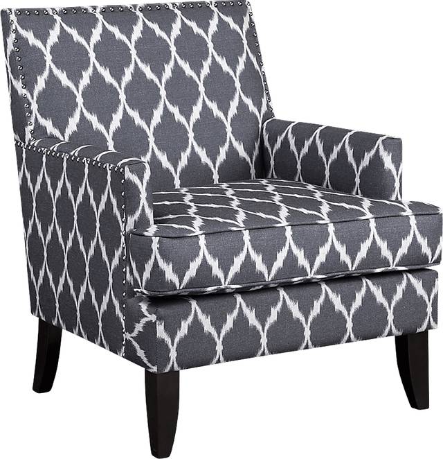 Aubinwood Gray Pattern Accent Chair - Thumbnail - Image 1