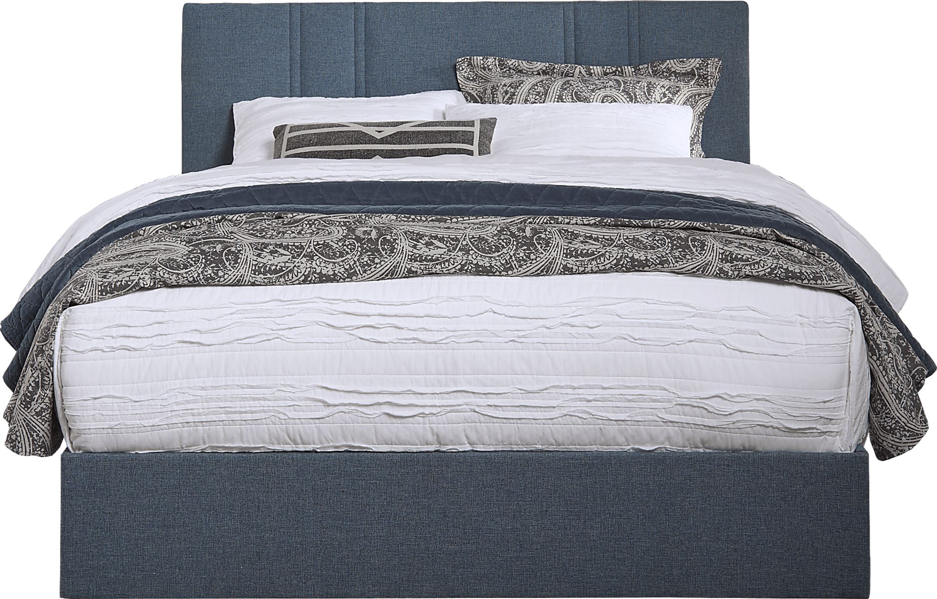 Aubrielle Blue 3 Pc King Upholstered Bed - Image 1
