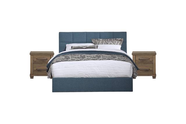 Aubrielle Blue 5 Pc Queen Square Upholstered Bedroom - Thumbnail - Image 1