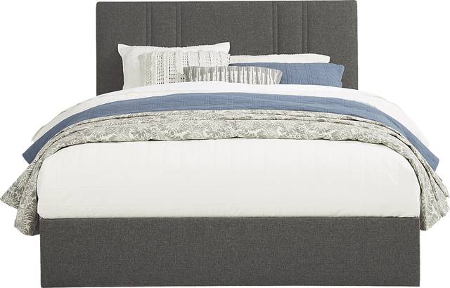 Aubrielle Gray 3 Pc King Upholstered Bed - Thumbnail - Image 1