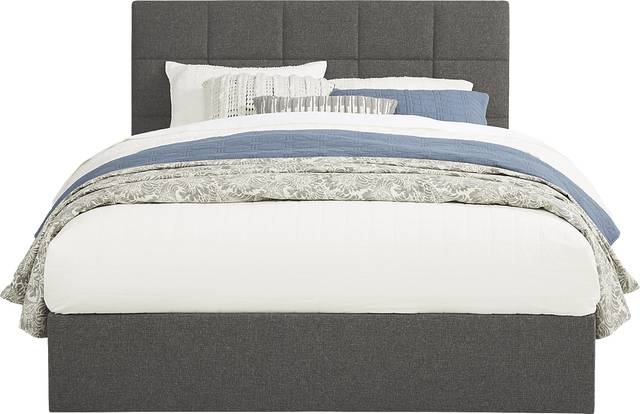 Aubrielle Gray 5 Pc Queen Square Upholstered Bedroom - Thumbnail - Image 2