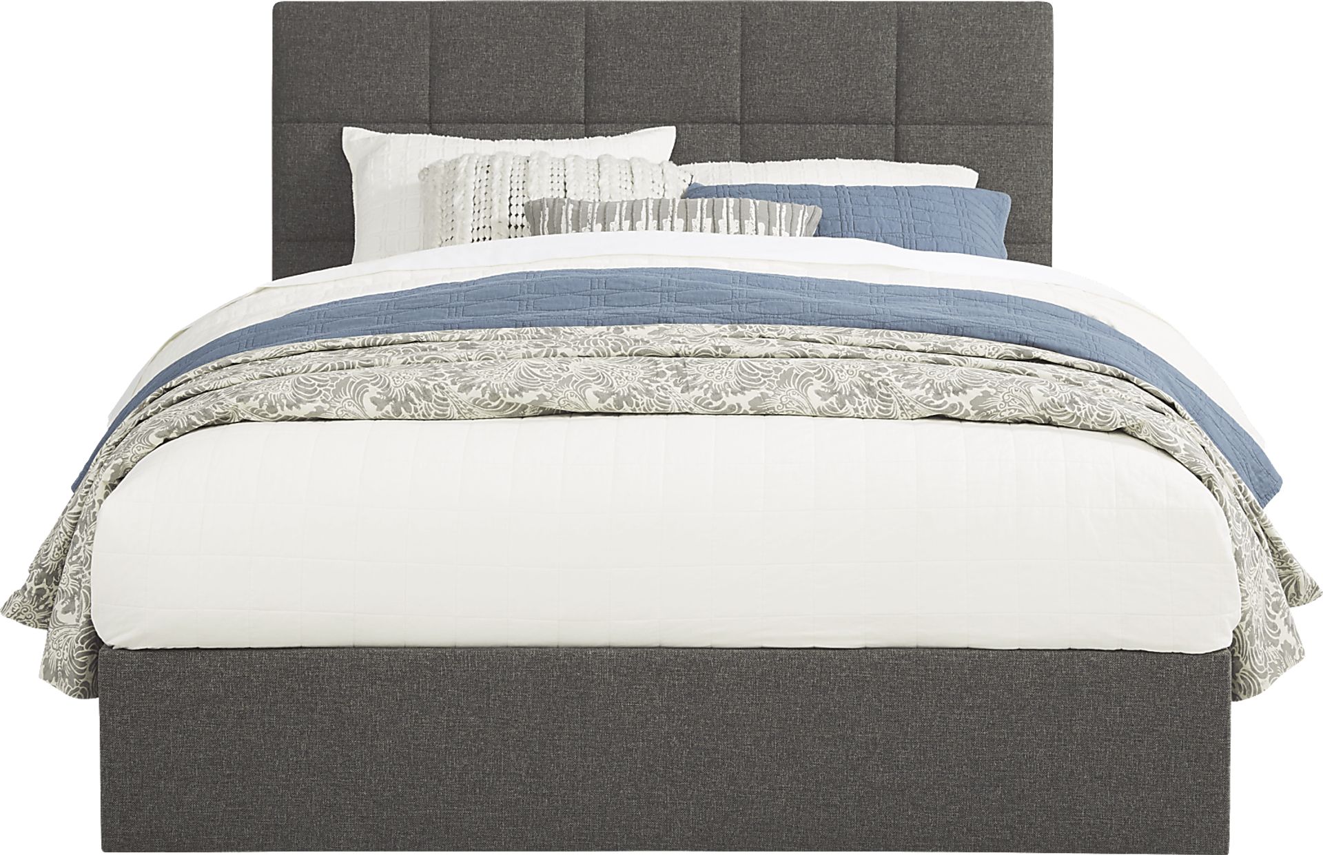 Aubrielle Gray 5 Pc Queen Square Upholstered Bedroom - Image 2