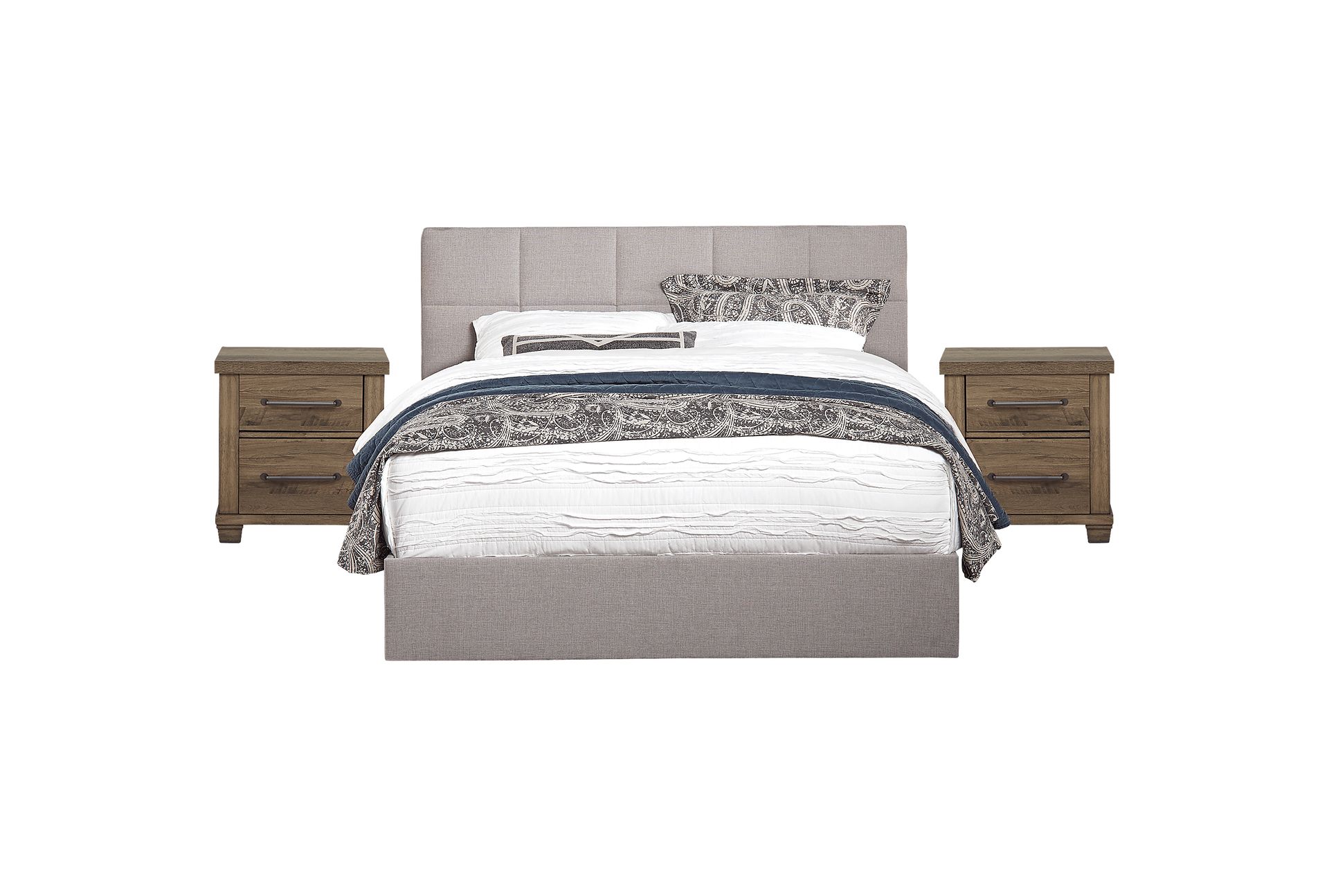 Aubrielle Sand 5 Pc Queen Square Upholstered Bedroom - Image 1