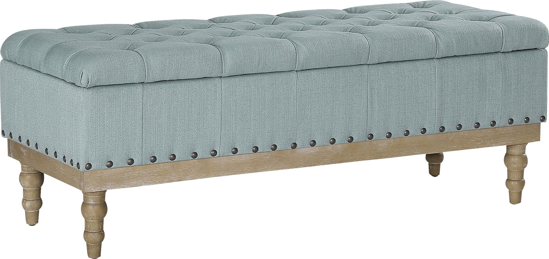 Aubrina Blue Storage Bench - Image 1