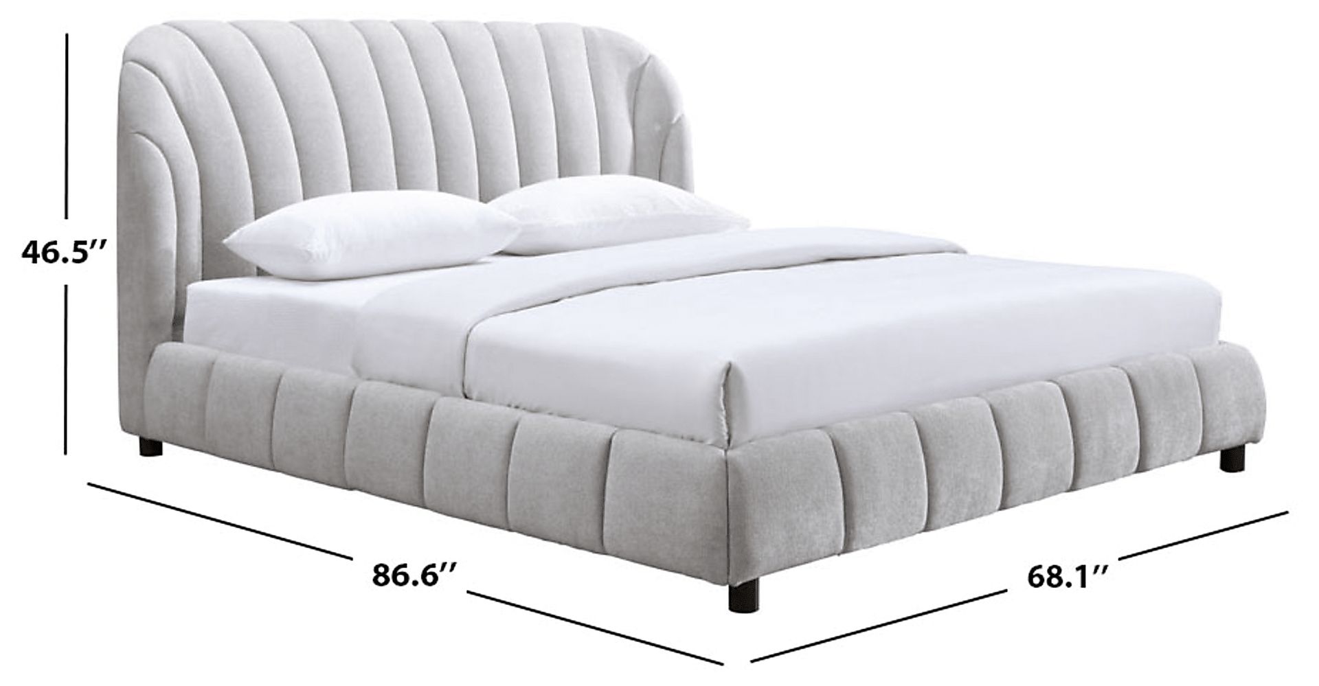 Auder Light Gray Queen Bed - Image 3