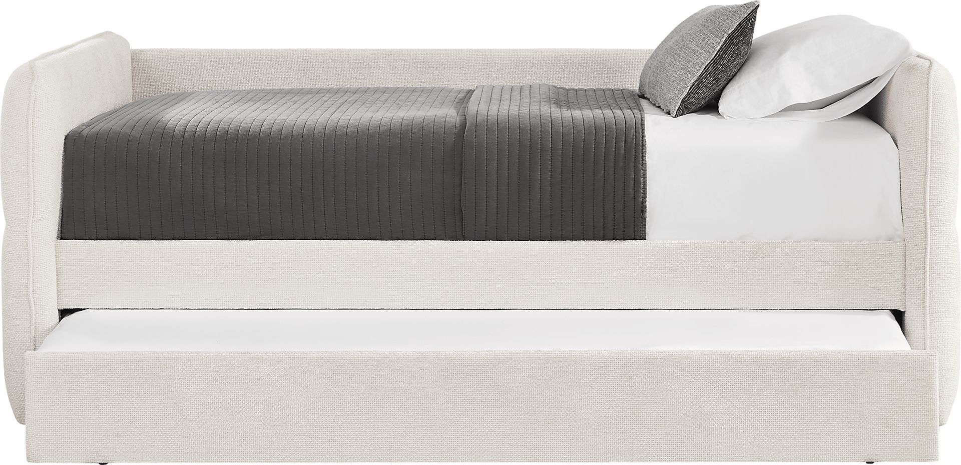 Audra Place Beige Daybed with Trundle - Image 3