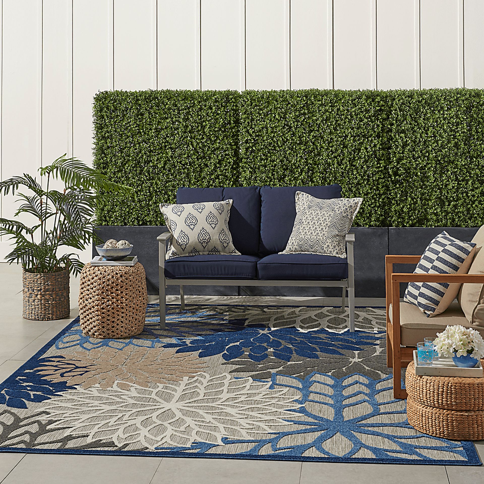 Audry Blue 5' x 8' Indoor/Outdoor Rug - Image 11