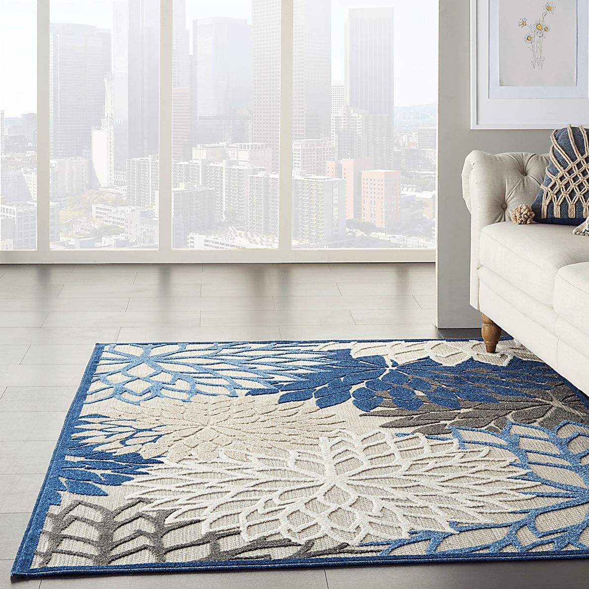 Audry Blue 8 X 11 Indoor Outdoor Rug Rooms To Go