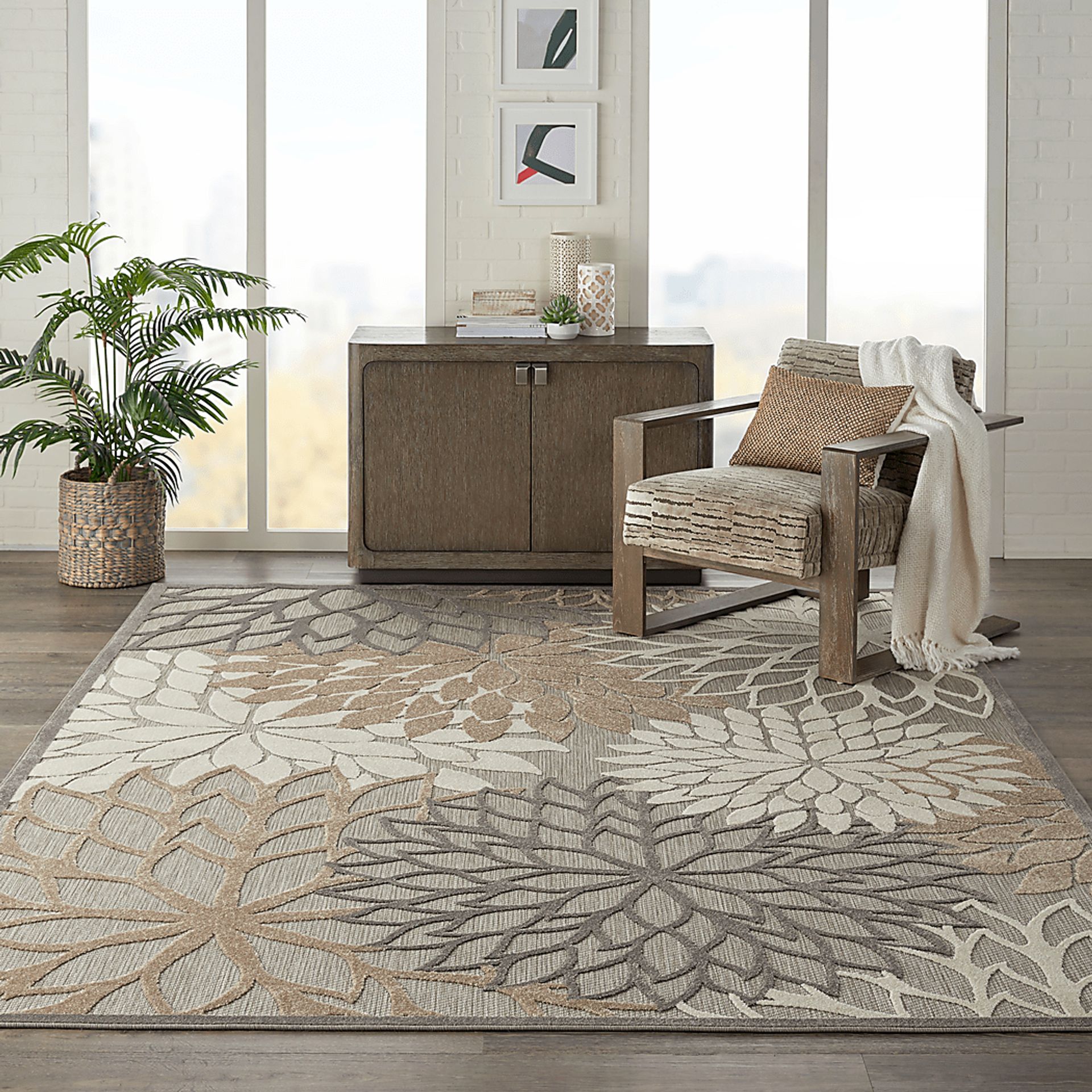 Audry Natural 5' x 8' Indoor/Outdoor Rug - Image 8