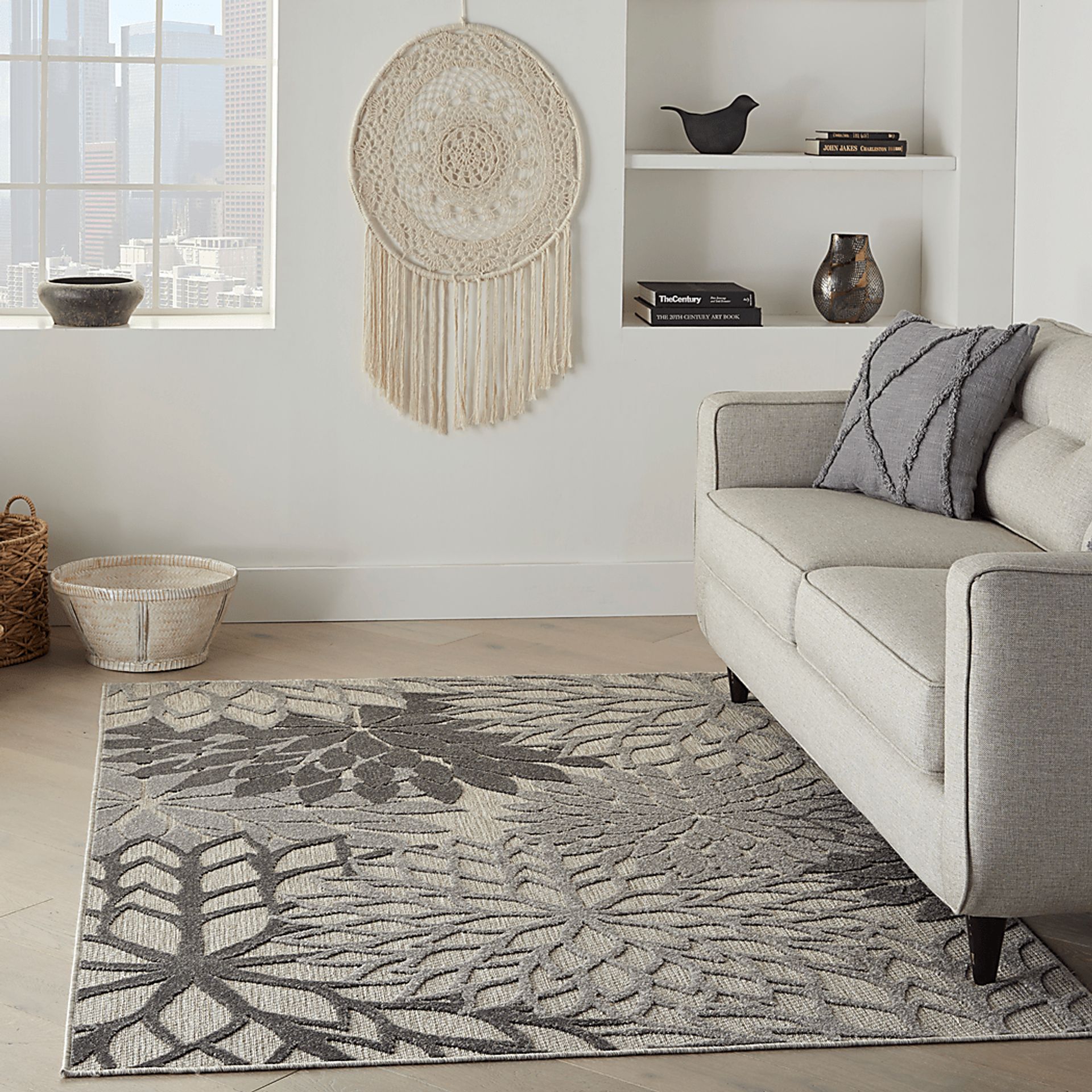 Audry Silver 5' x 8' Indoor/Outdoor Rug - Image 10