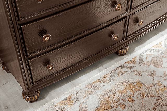 Augustine Brown 7 Pc Queen Arched Panel Bedroom - Thumbnail - Image 6