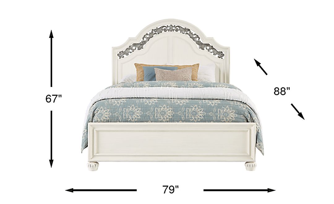 Augustine White 3 Pc King Arched Panel Bed