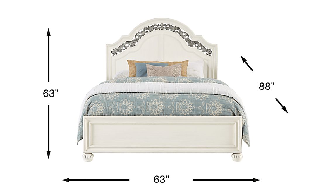 Augustine White 3 Pc Queen Arched Panel Bed
