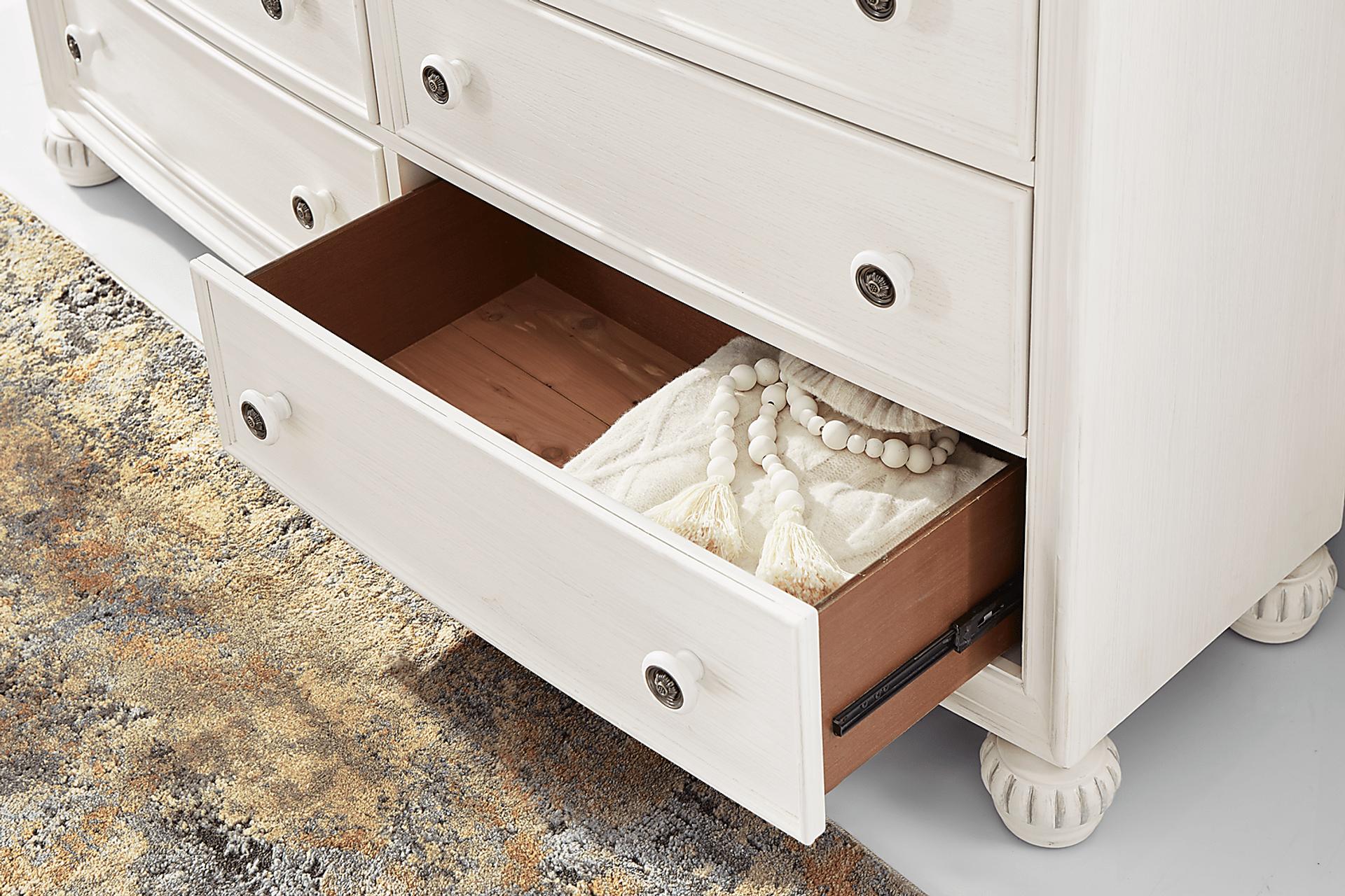 White Dresser: 6,8,9 Drawer Double Dressers