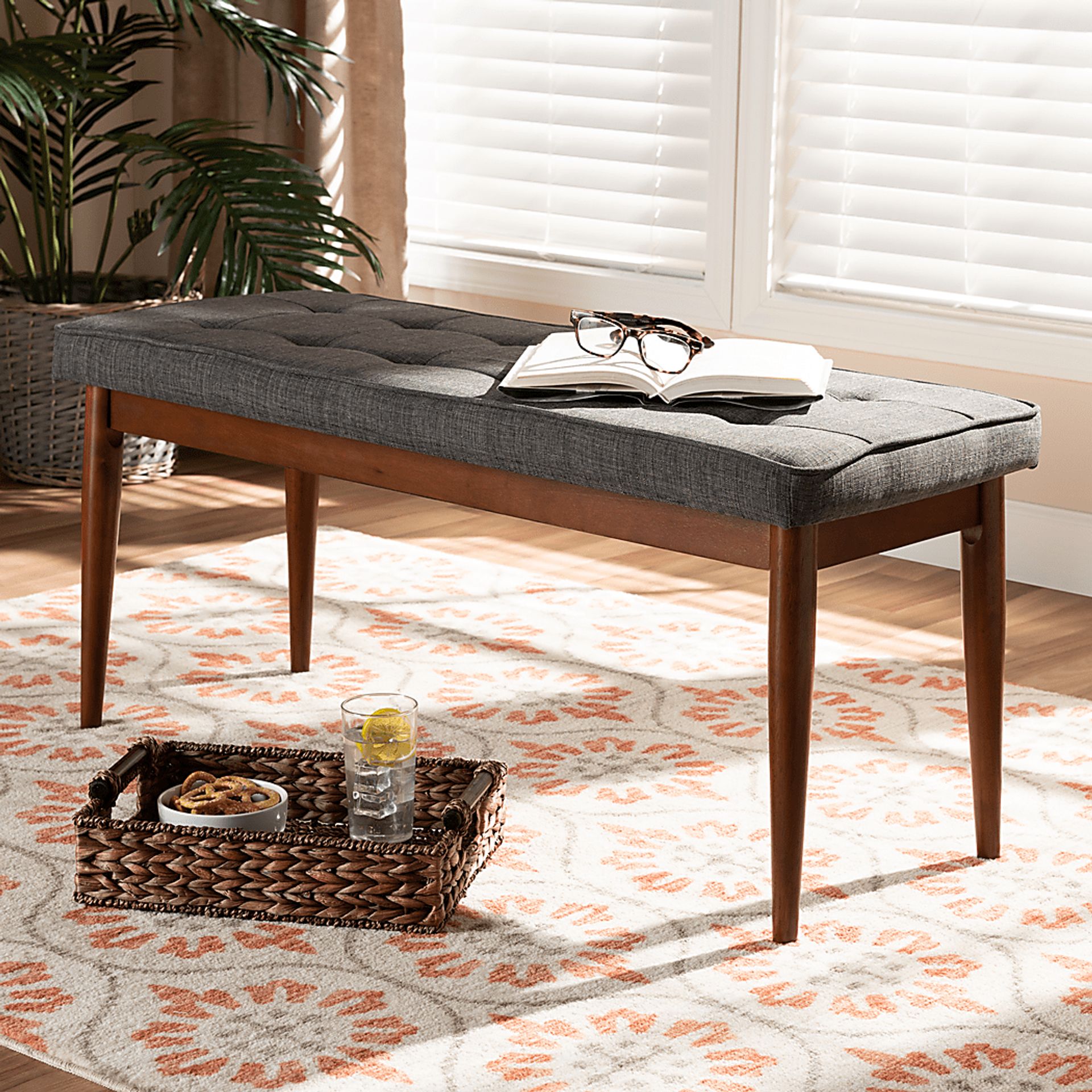 Aurabank Dark Gray Dining Bench - Image 3