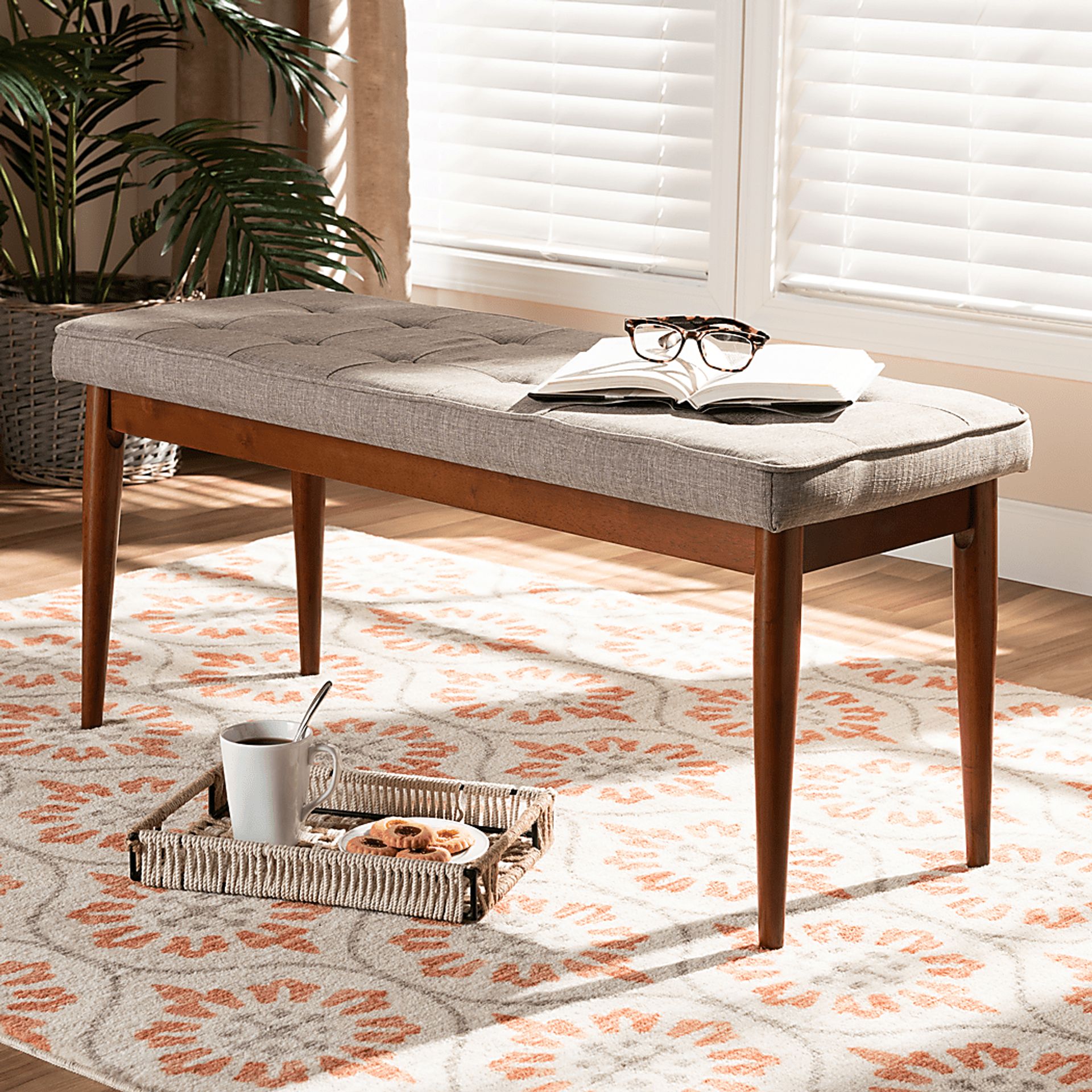 Aurabank Light Gray Dining Bench - Image 2