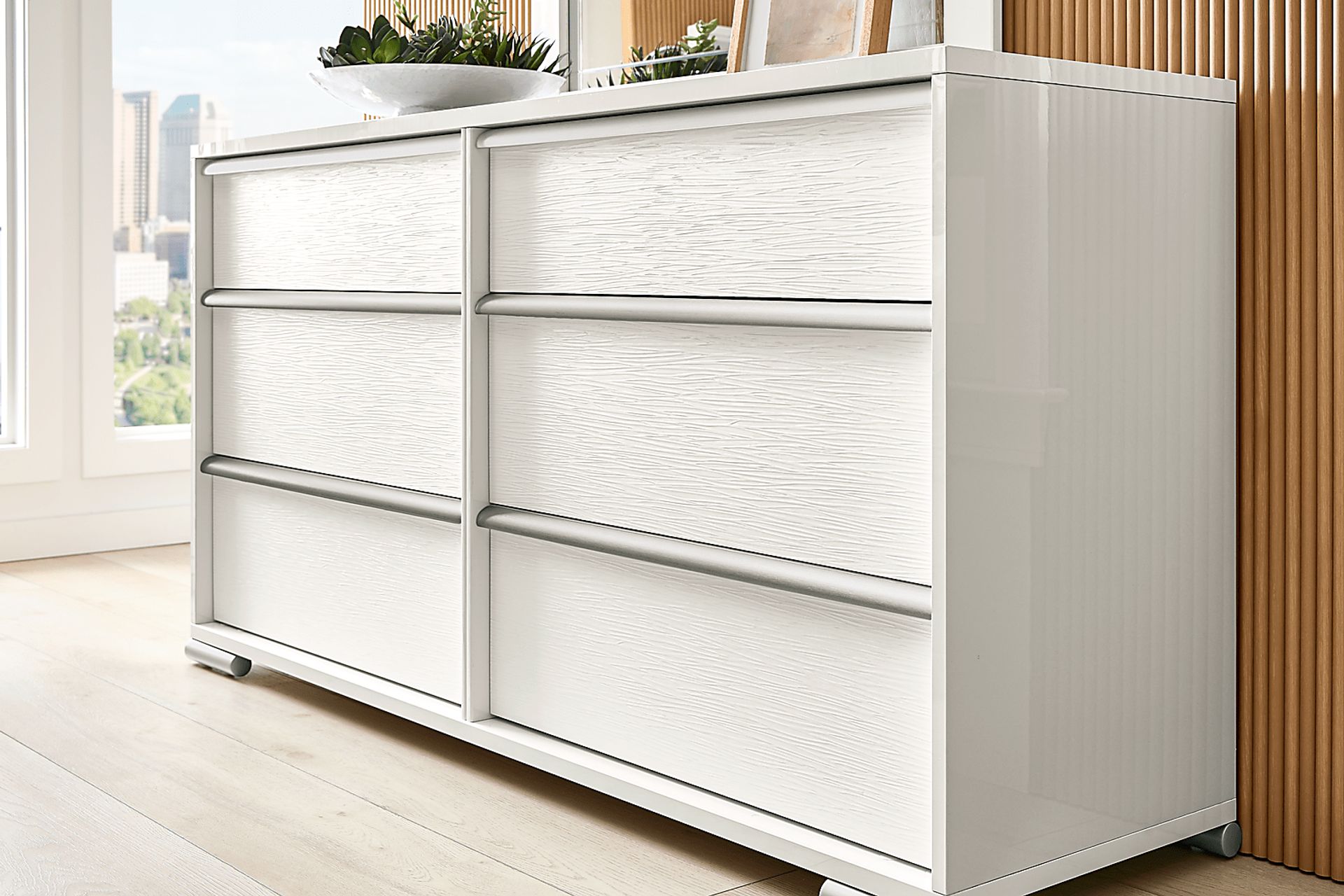 Auralight White 7 Pc King Panel Bedroom - Image 10