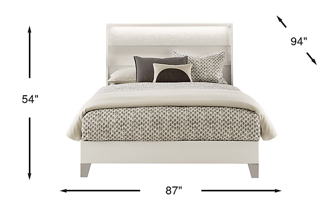 Auralight White King Panel Bed
