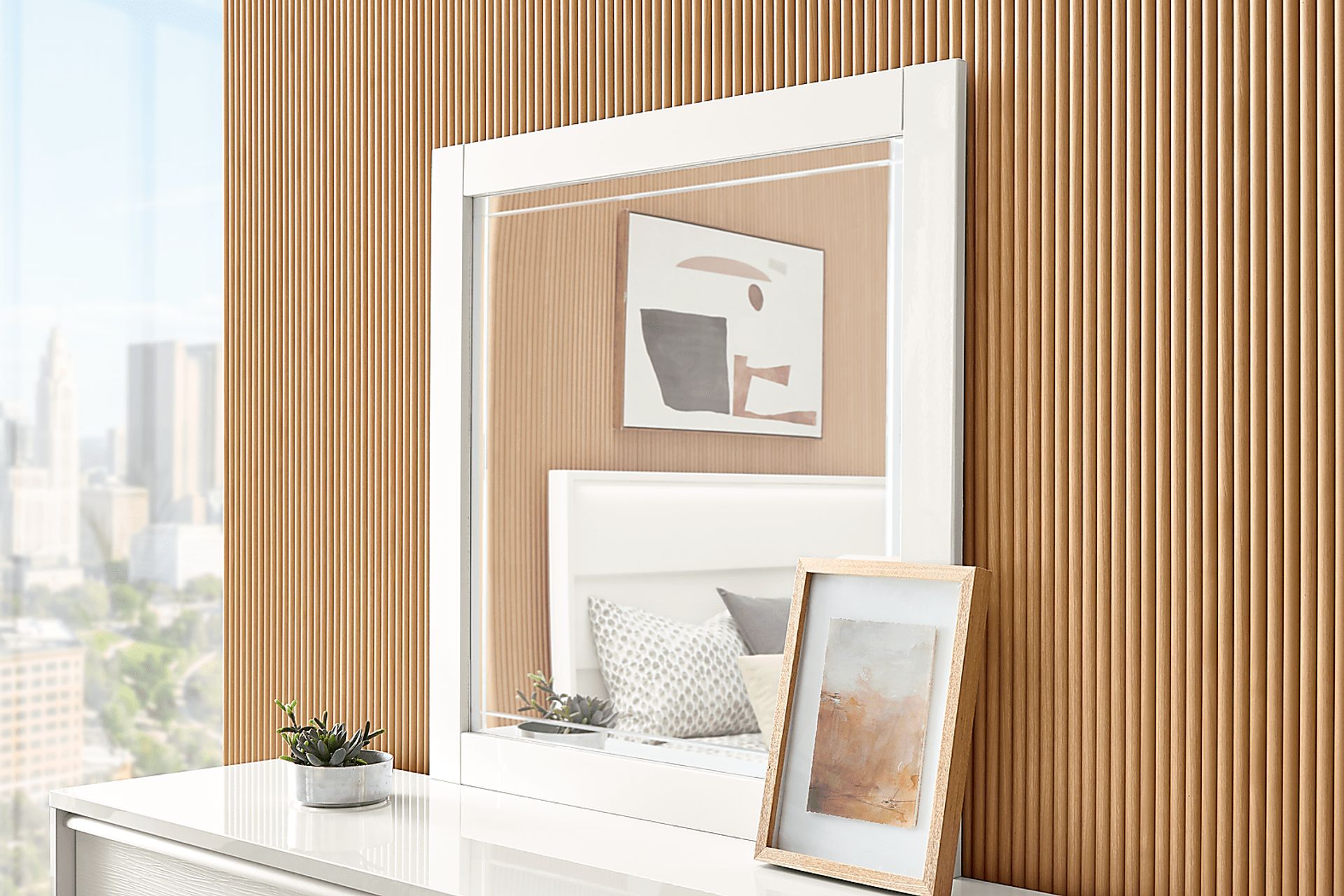 Auralight White 7 Pc King Panel Bedroom - Image 18