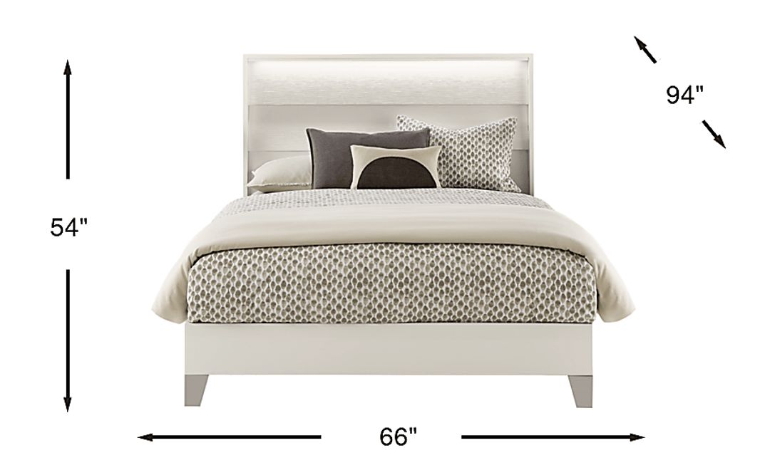 Auralight White Queen Panel Bed