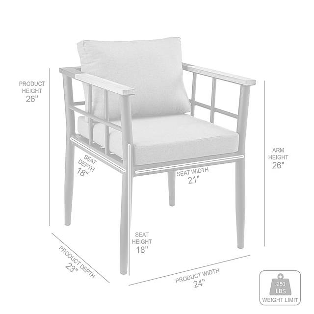 Outdoor Aurania Black Arm Chair, Set of 2 - Thumbnail - Image 13