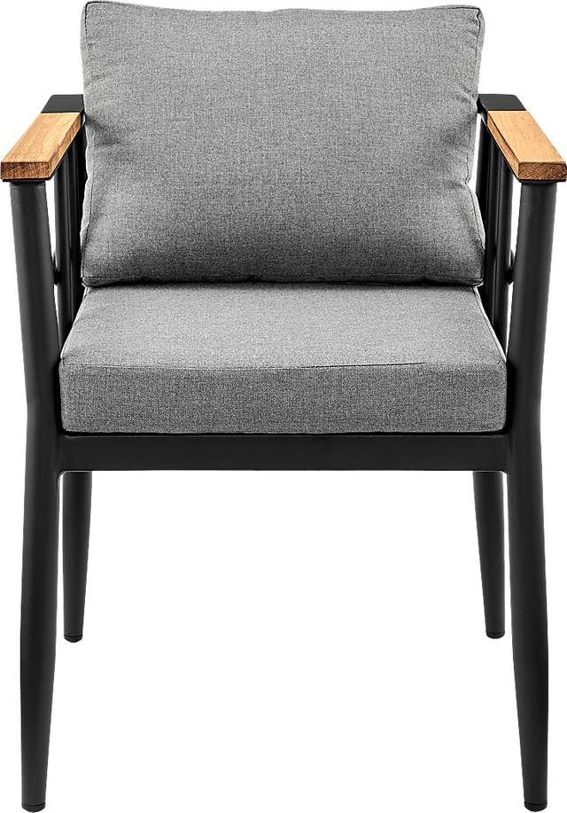 Outdoor Aurania Black Arm Chair, Set of 2 - Thumbnail - Image 4